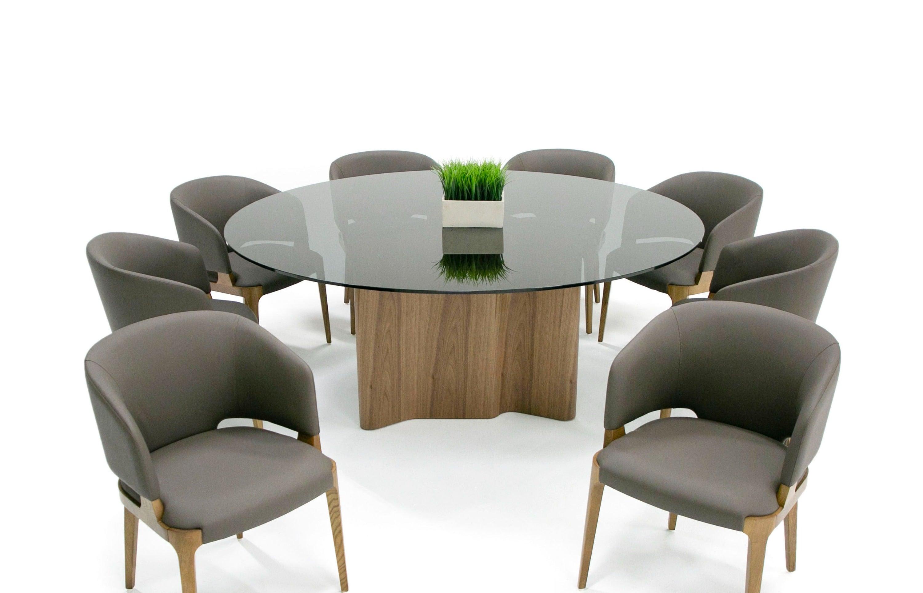 Kaye Modern Glass 71" Round Dining Table