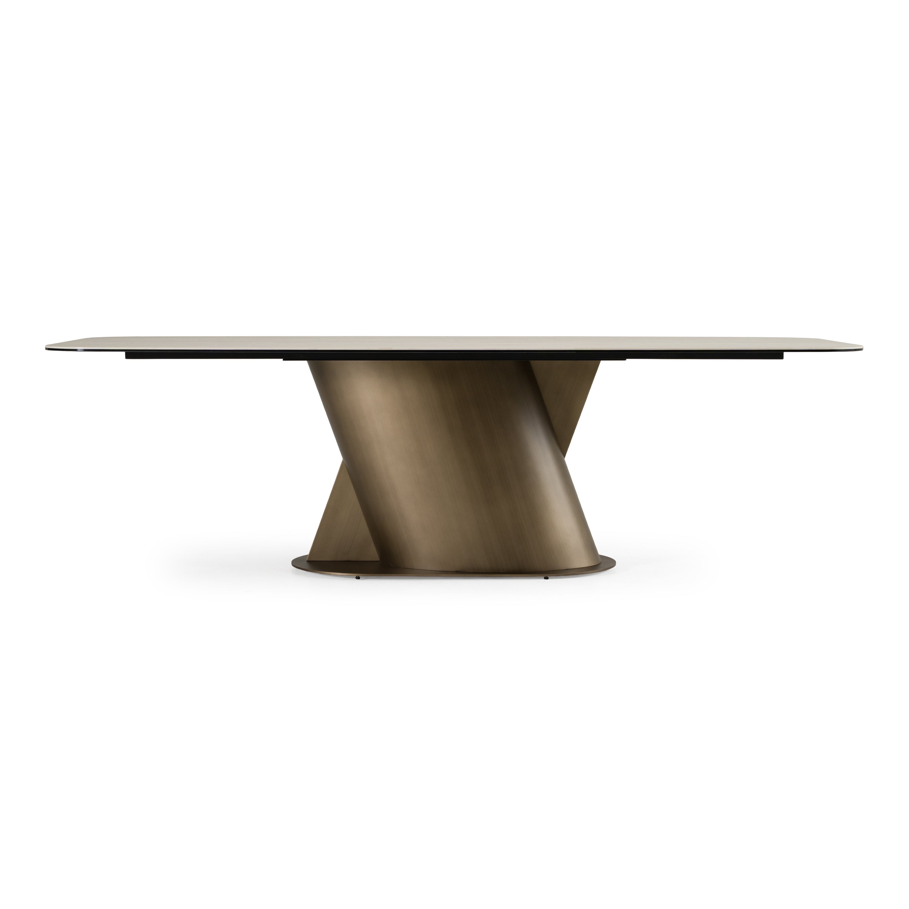 Kiefer Modern Faux Travertine Ceramic Dining Table
