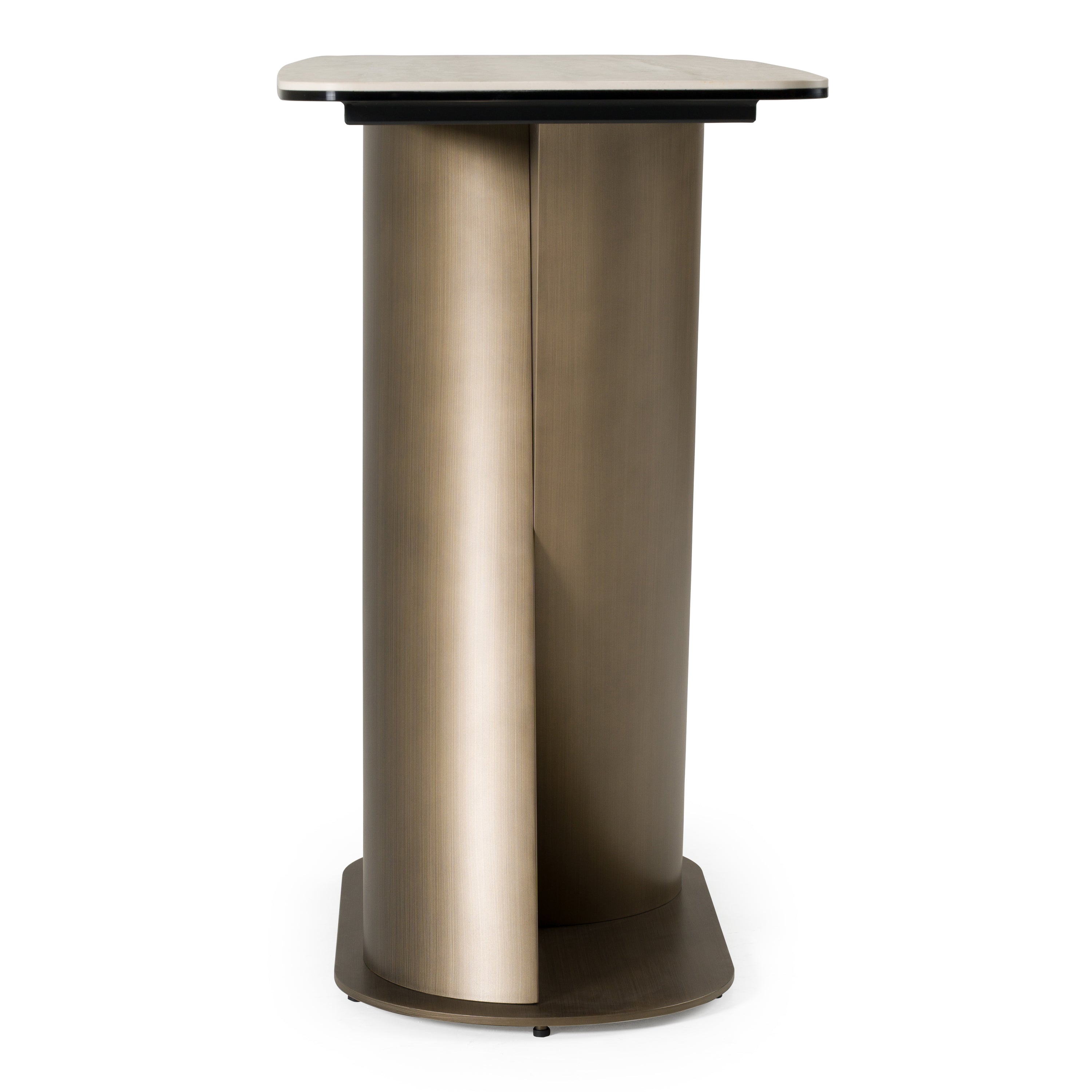 Kiefer Modern Faux Travertine Ceramic Console Table