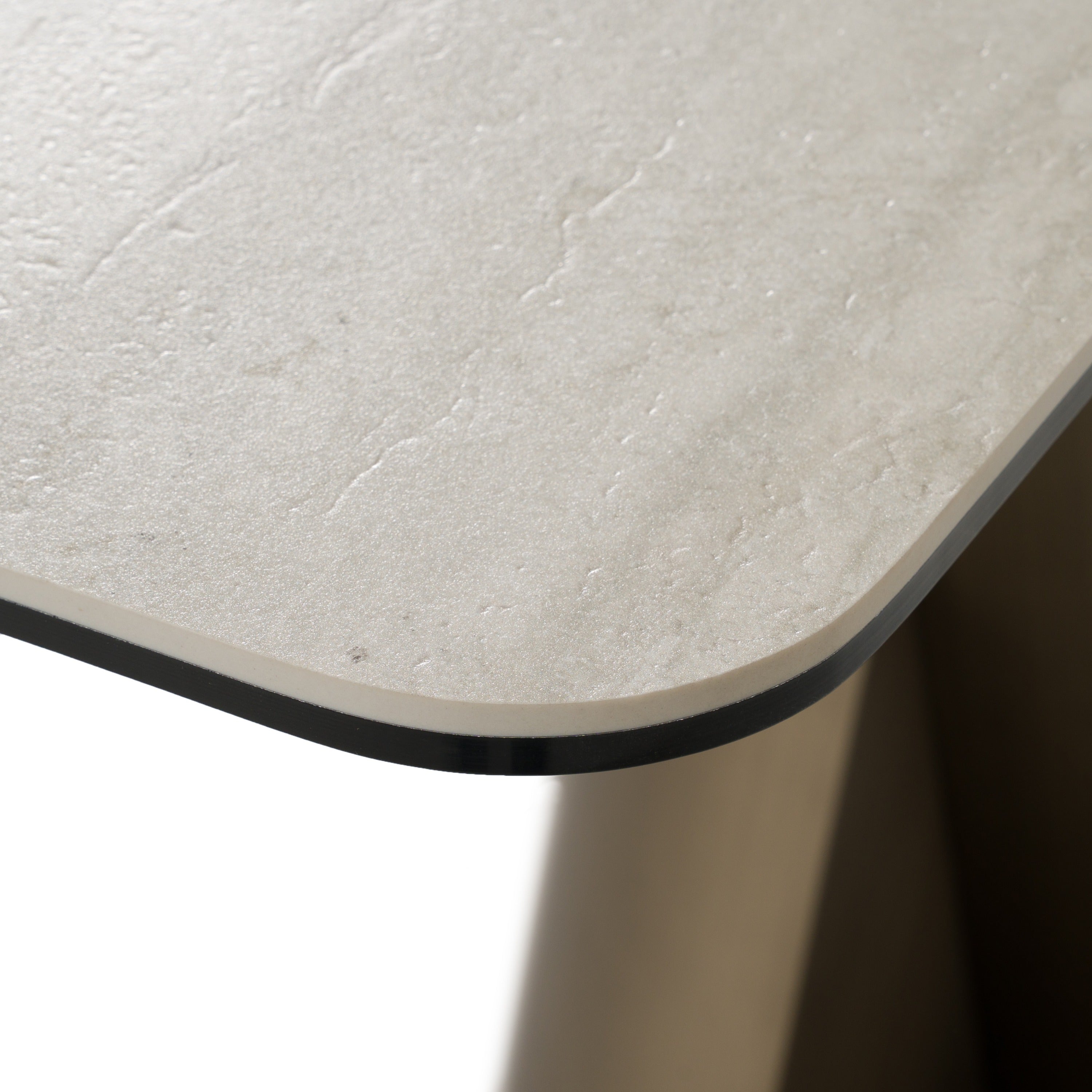 Kiefer Modern Faux Travertine Ceramic Console Table