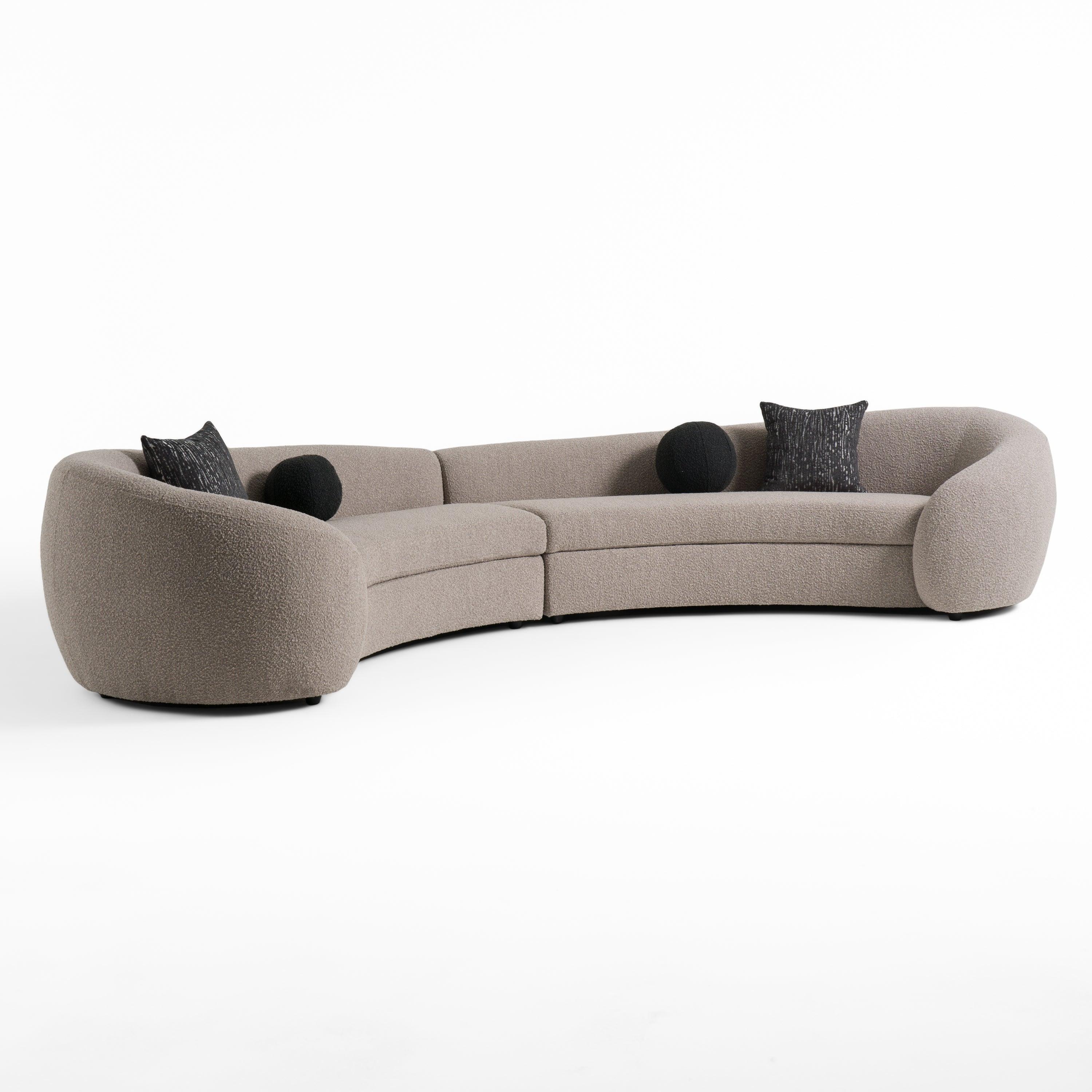 Kilmer Modern Curved Fabric Sectional Sofa