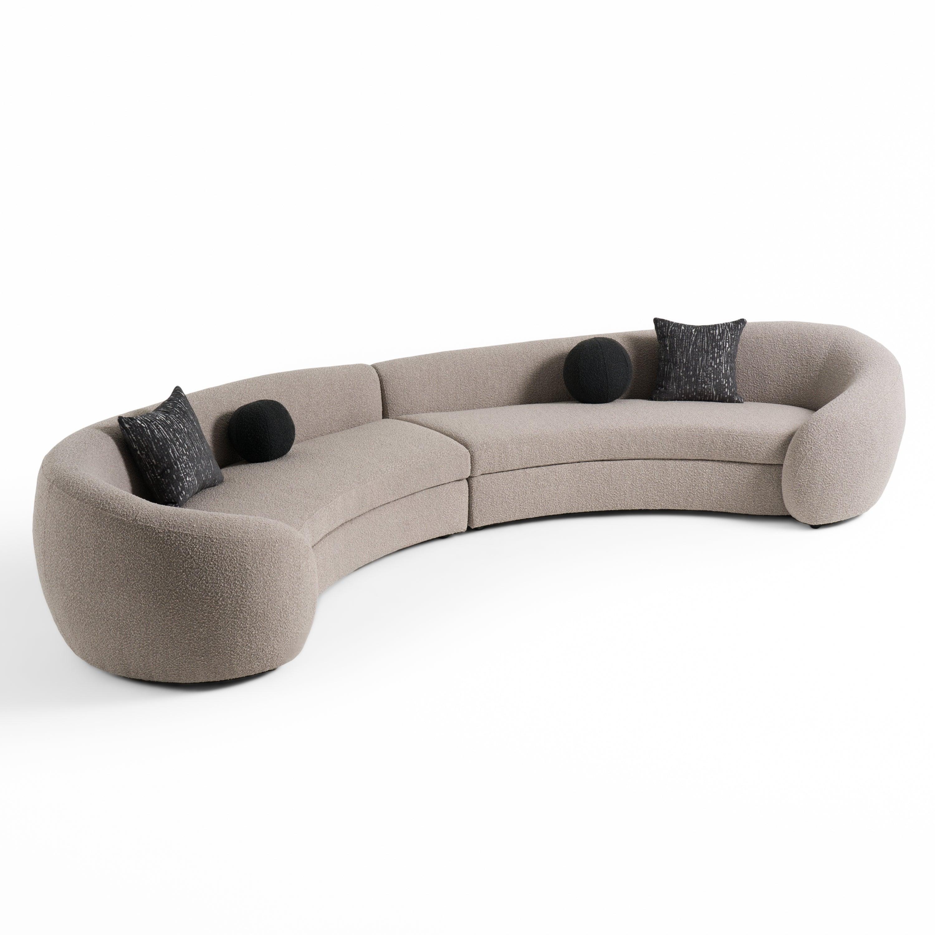 Kilmer Modern Curved Fabric Sectional Sofa