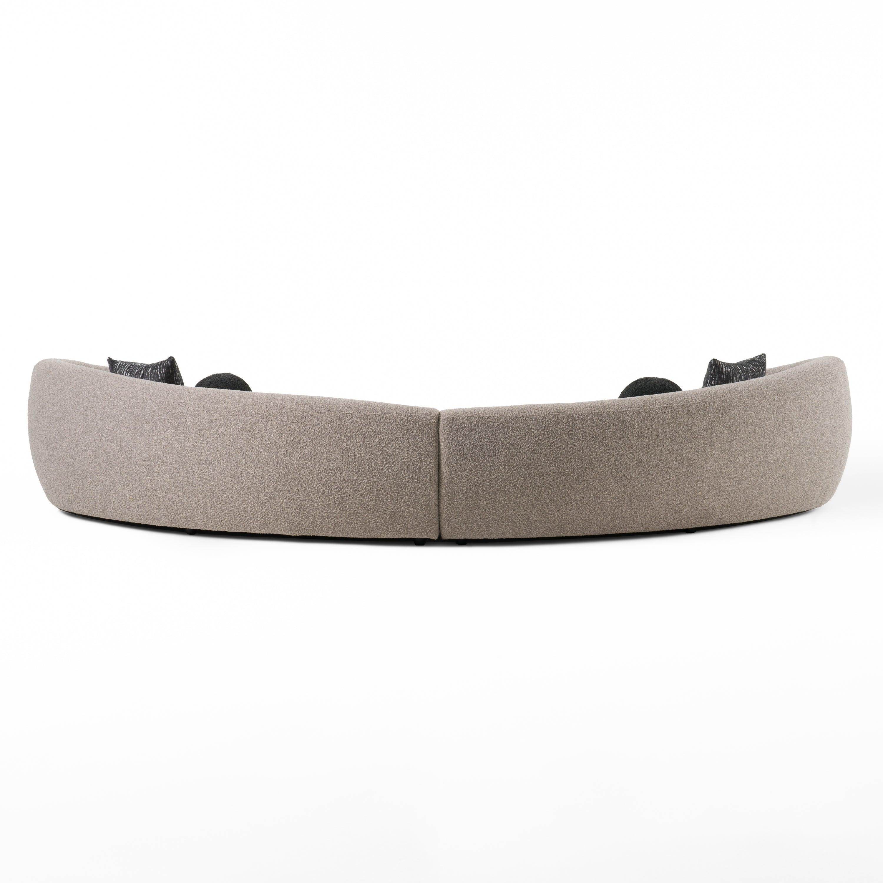 Kilmer Modern Curved Fabric Sectional Sofa