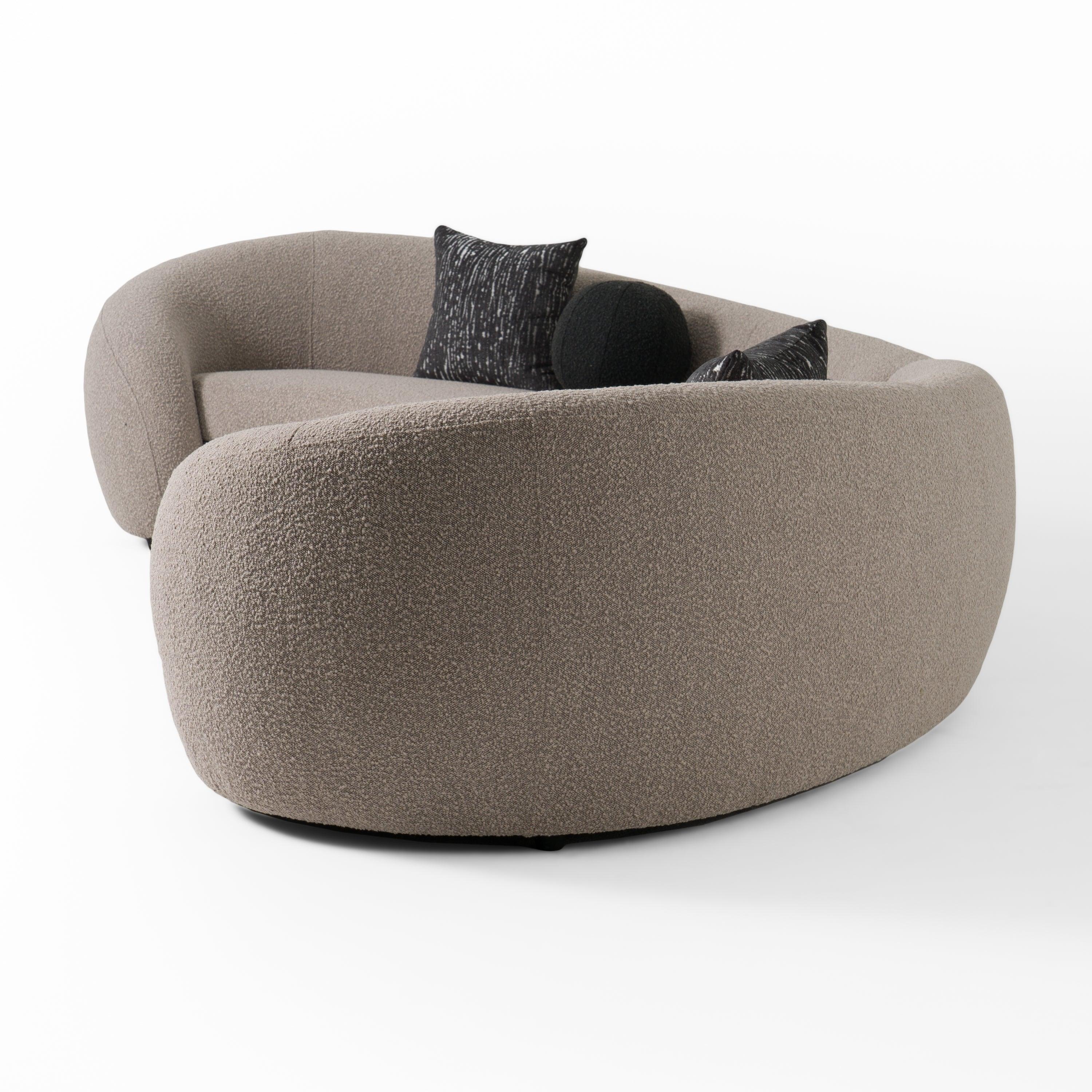 Kilmer Modern Curved Fabric Sectional Sofa