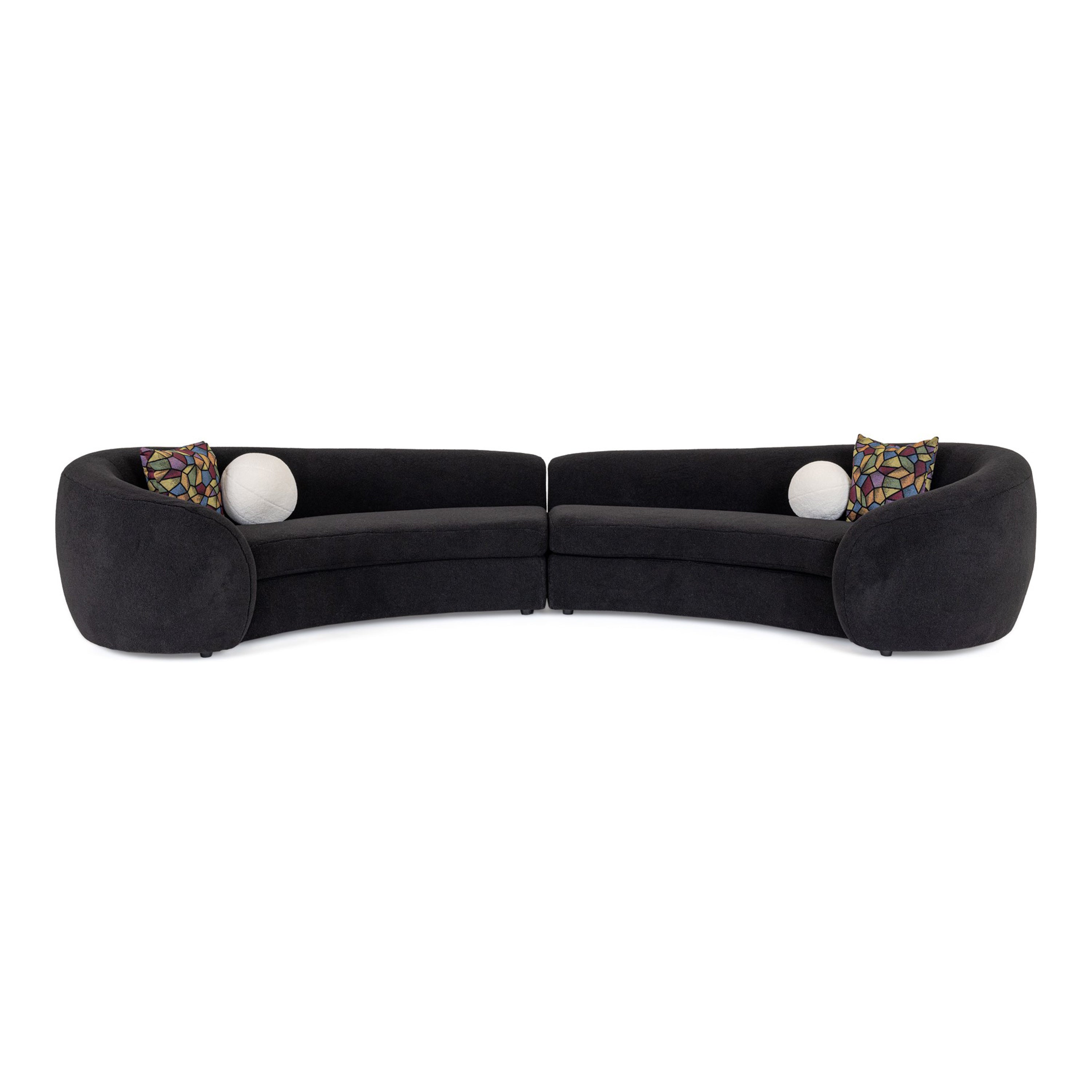 Kilmer Modern Curved Fabric Sectional Sofa