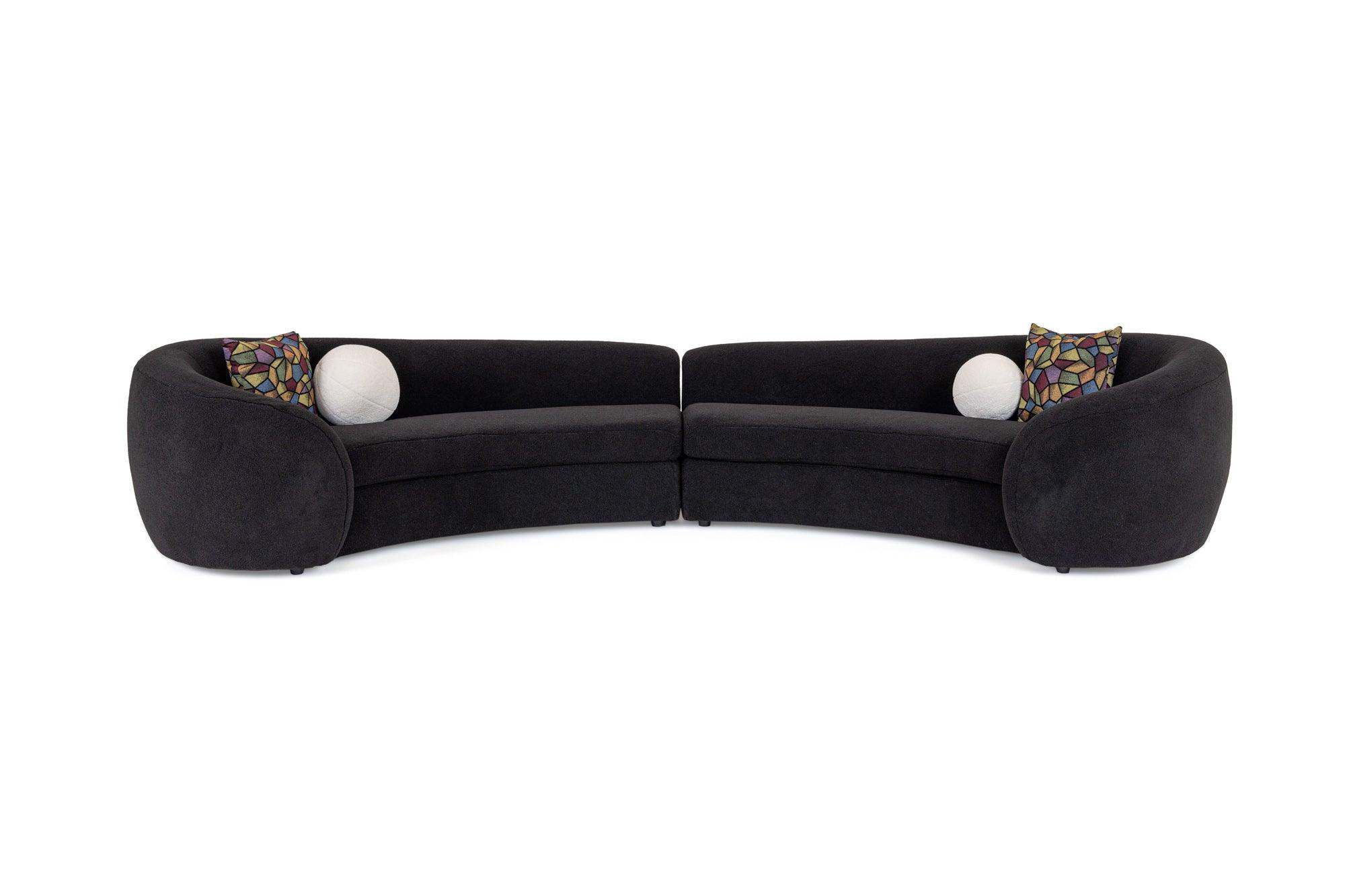 Kilmer Modern Curved Fabric Sectional Sofa
