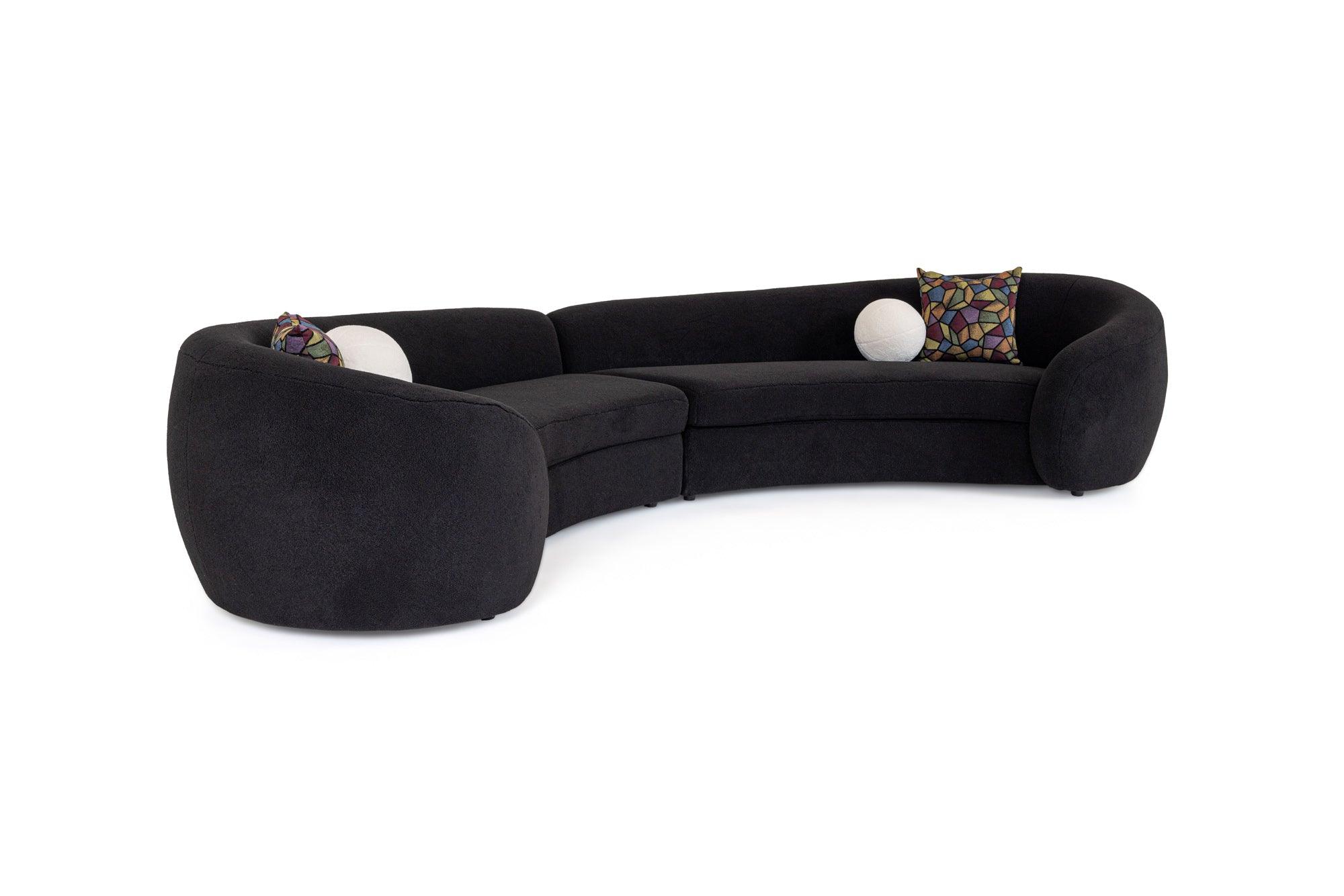 Kilmer Modern Curved Fabric Sectional Sofa