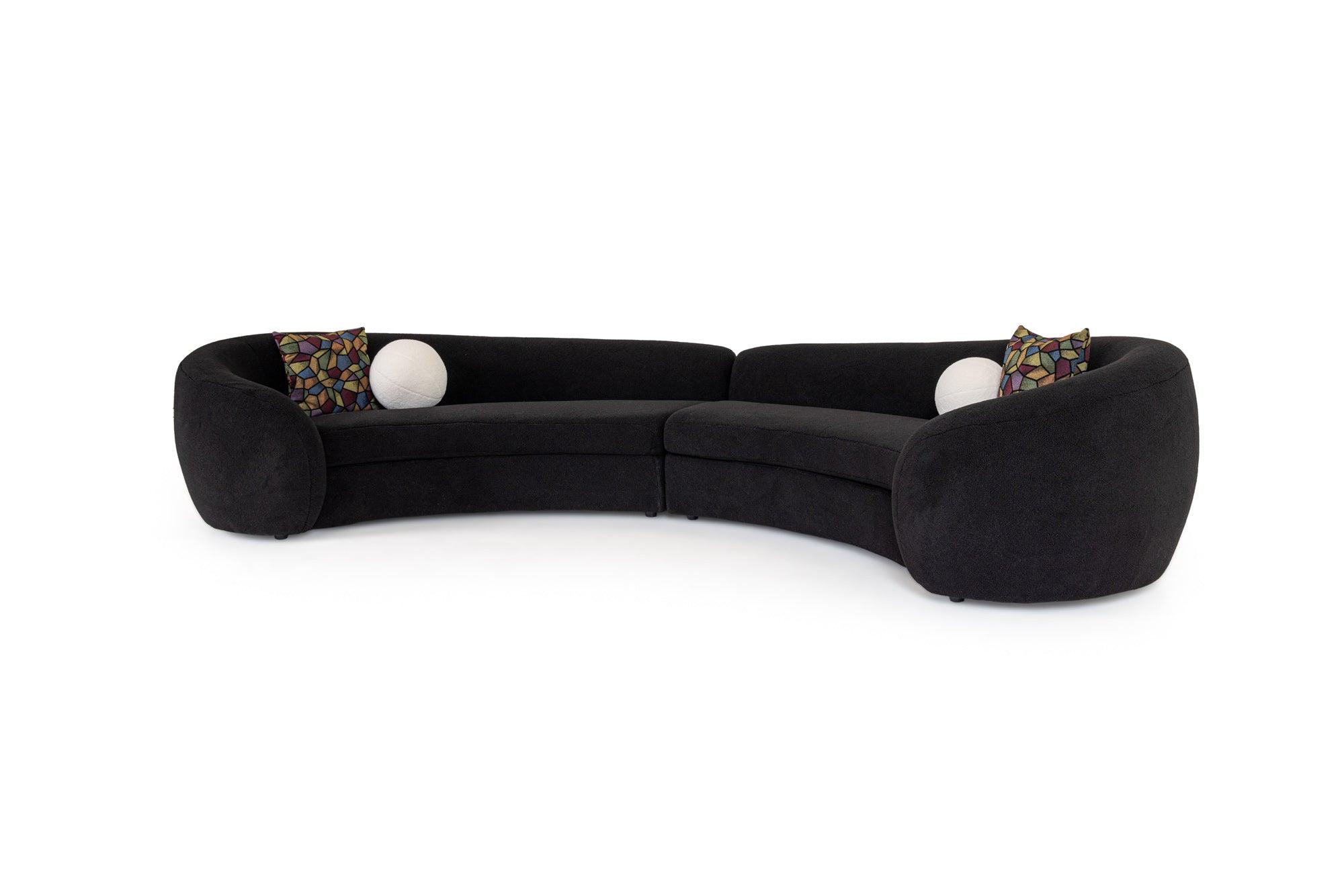 Kilmer Modern Curved Fabric Sectional Sofa