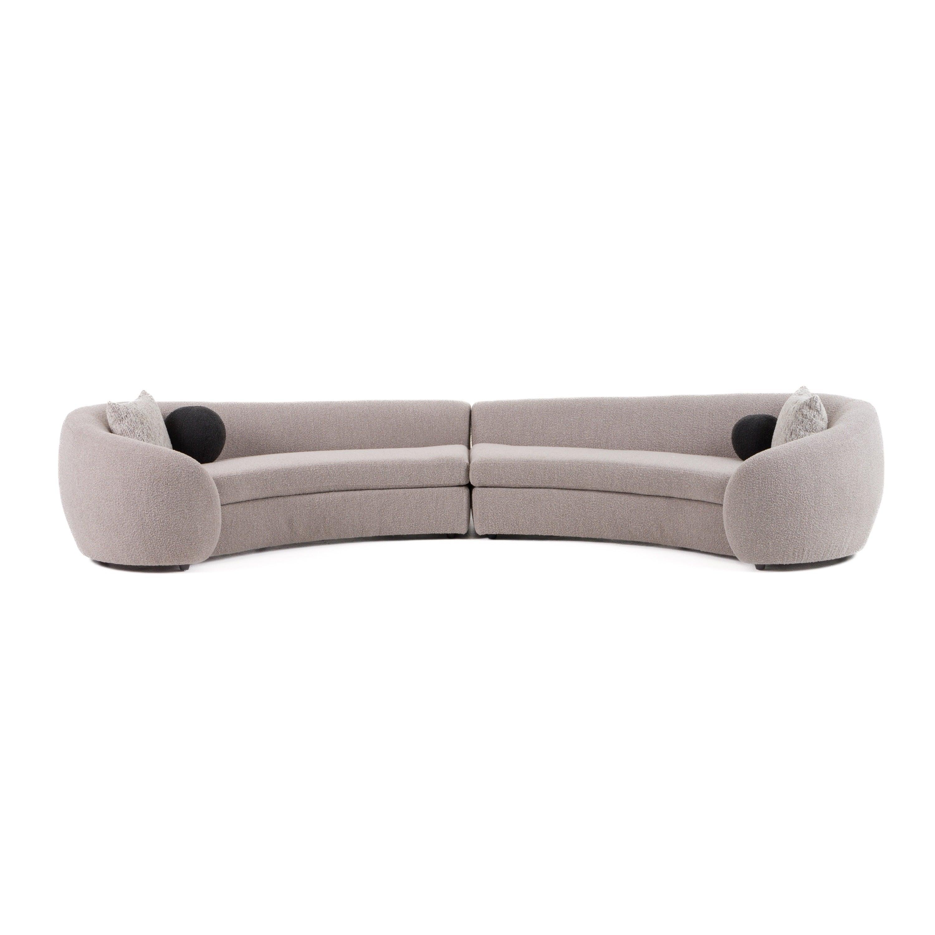 Kilmer Modern Curved Fabric Sectional Sofa