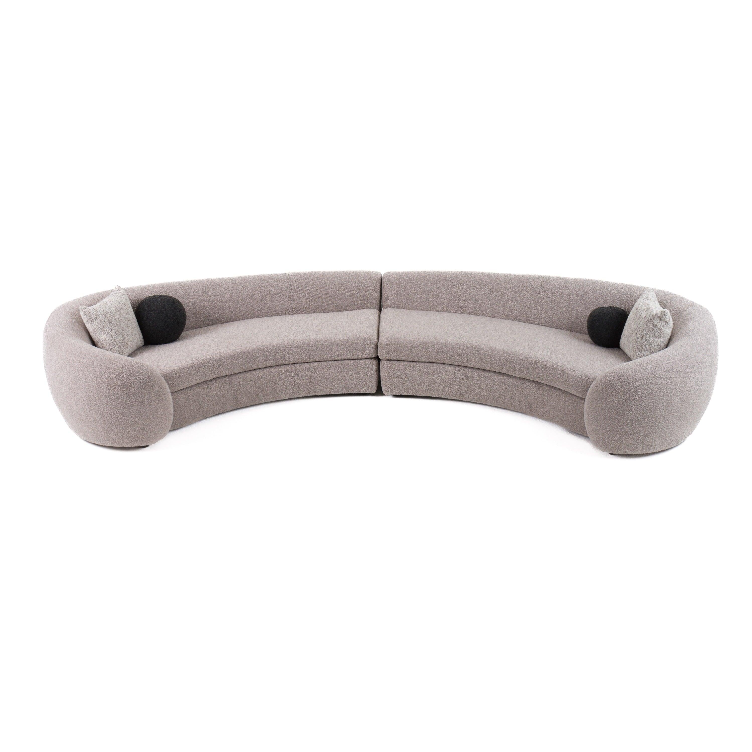 Kilmer Modern Curved Fabric Sectional Sofa