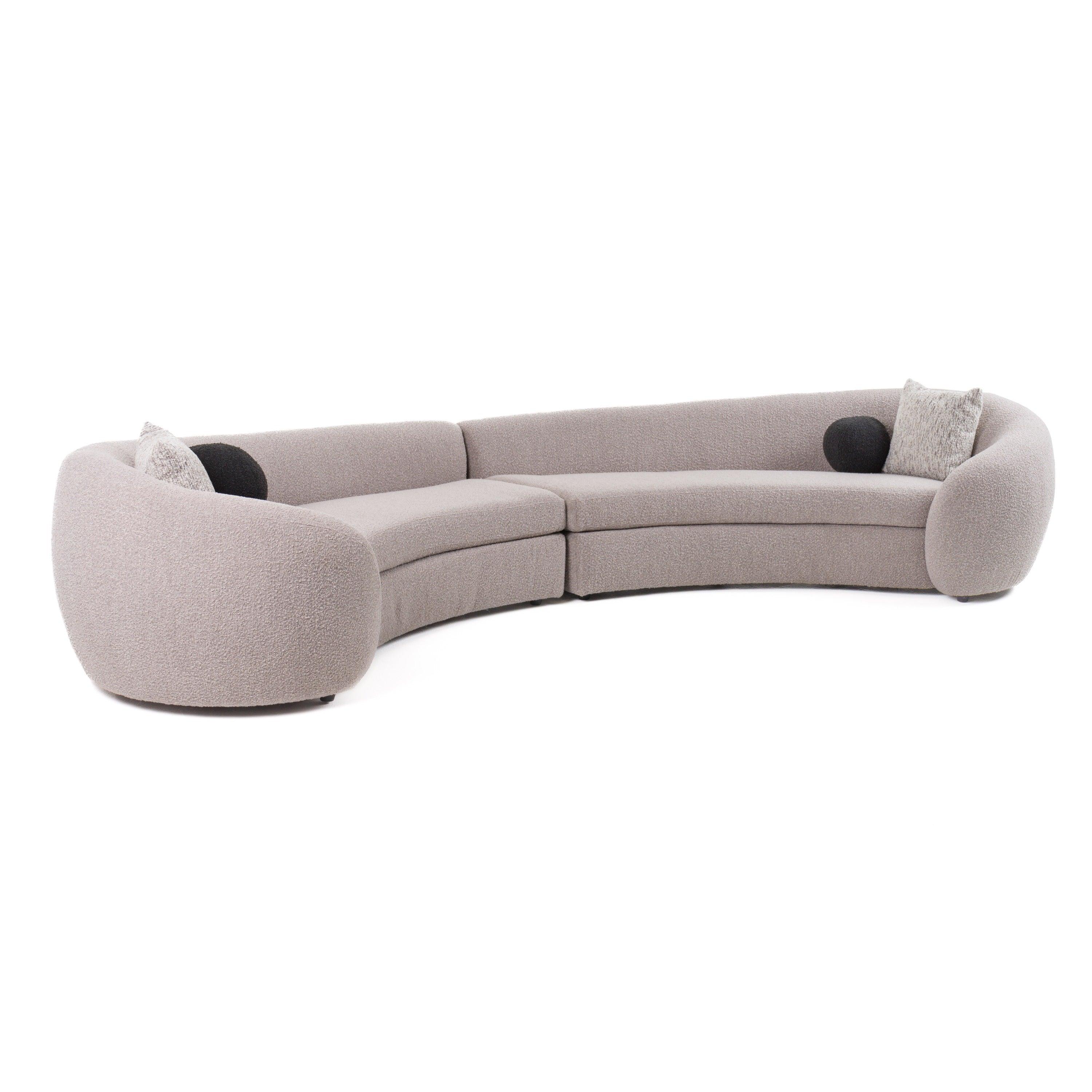 Kilmer Modern Curved Fabric Sectional Sofa