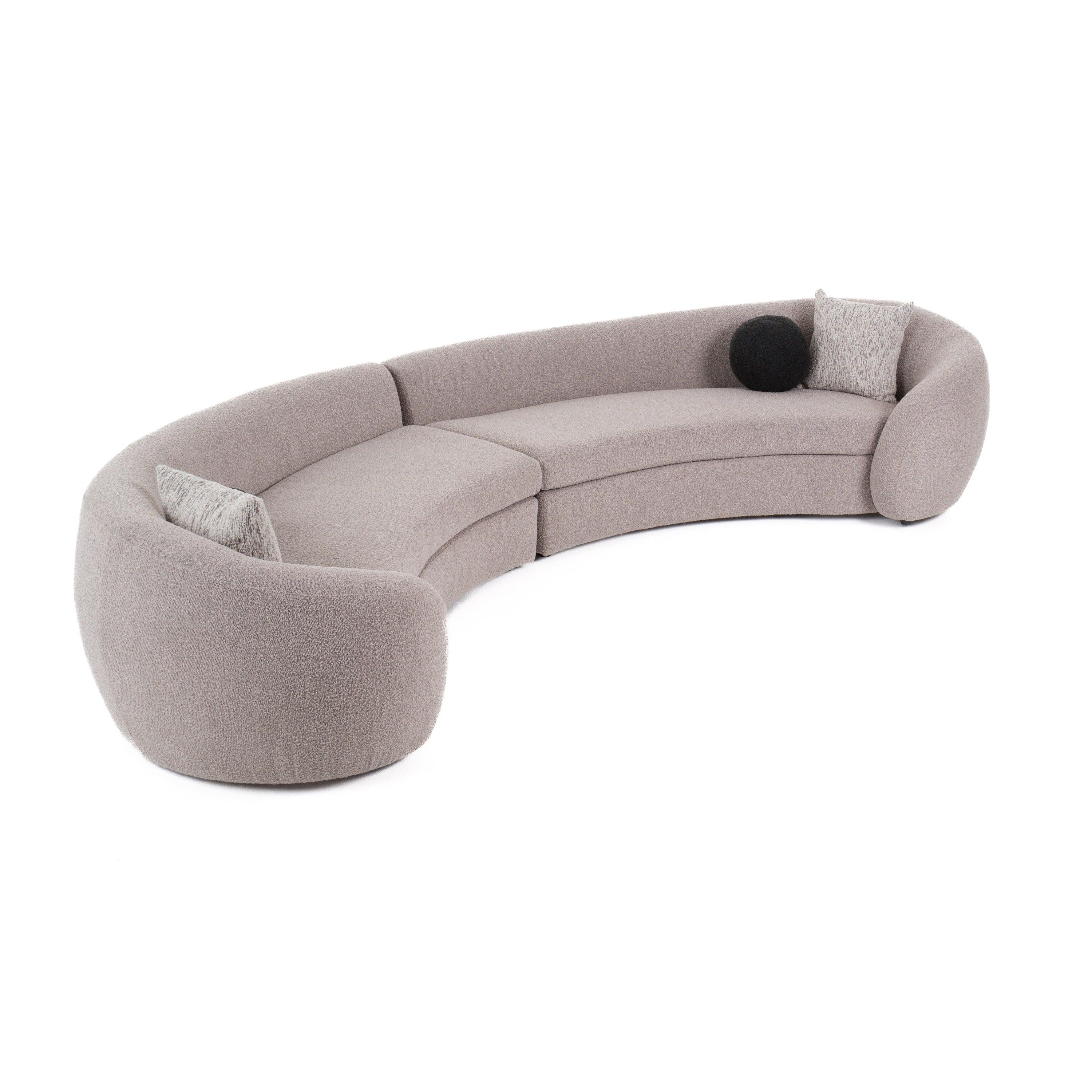 Kilmer Modern Curved Fabric Sectional Sofa