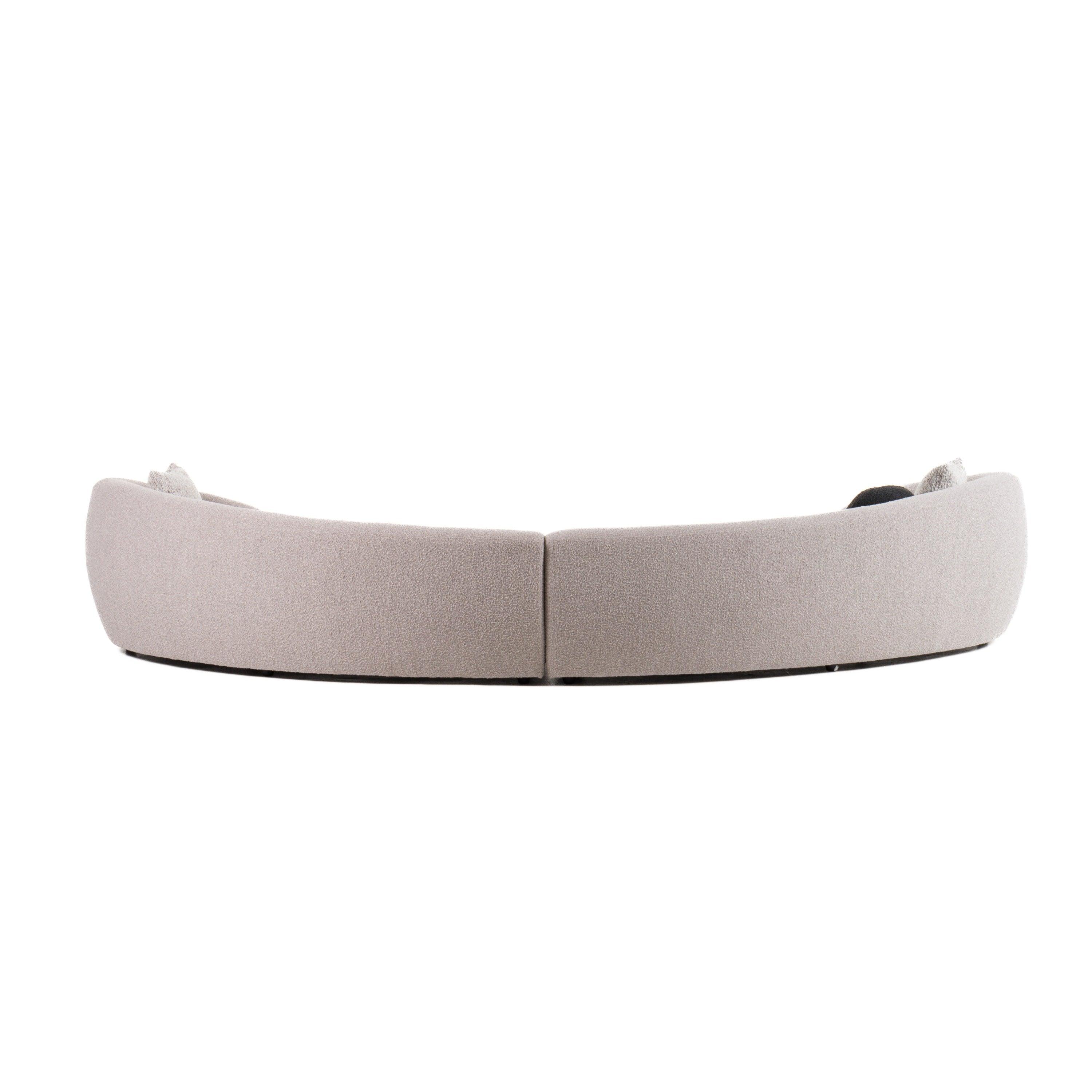 Kilmer Modern Curved Fabric Sectional Sofa