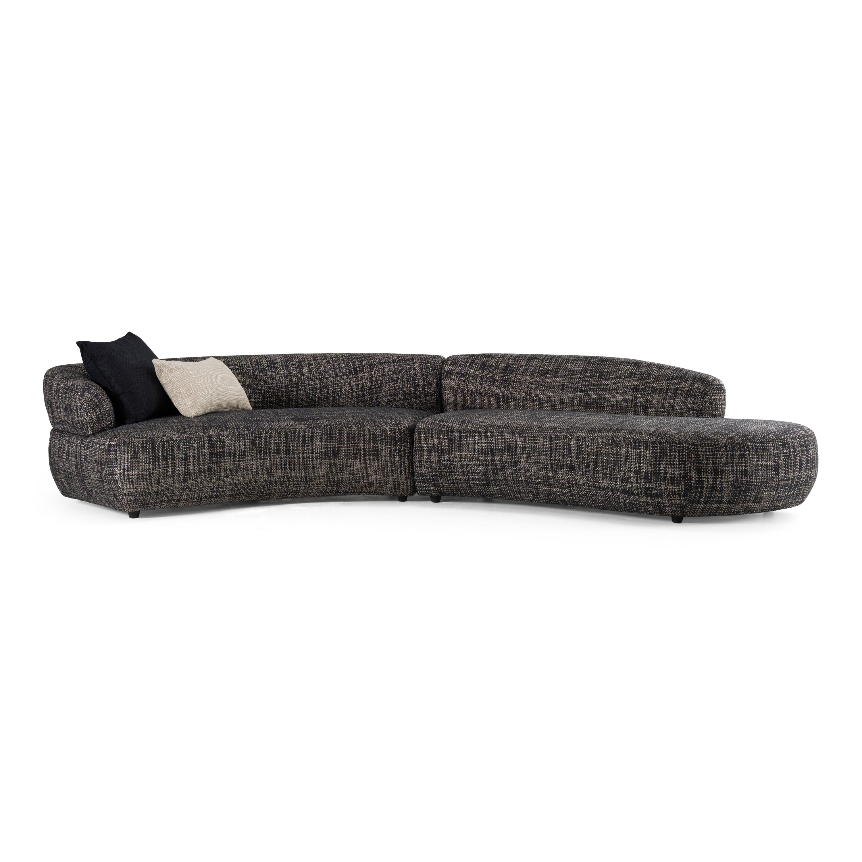 Lakota Modern Fabric Curved Sectional Sofa