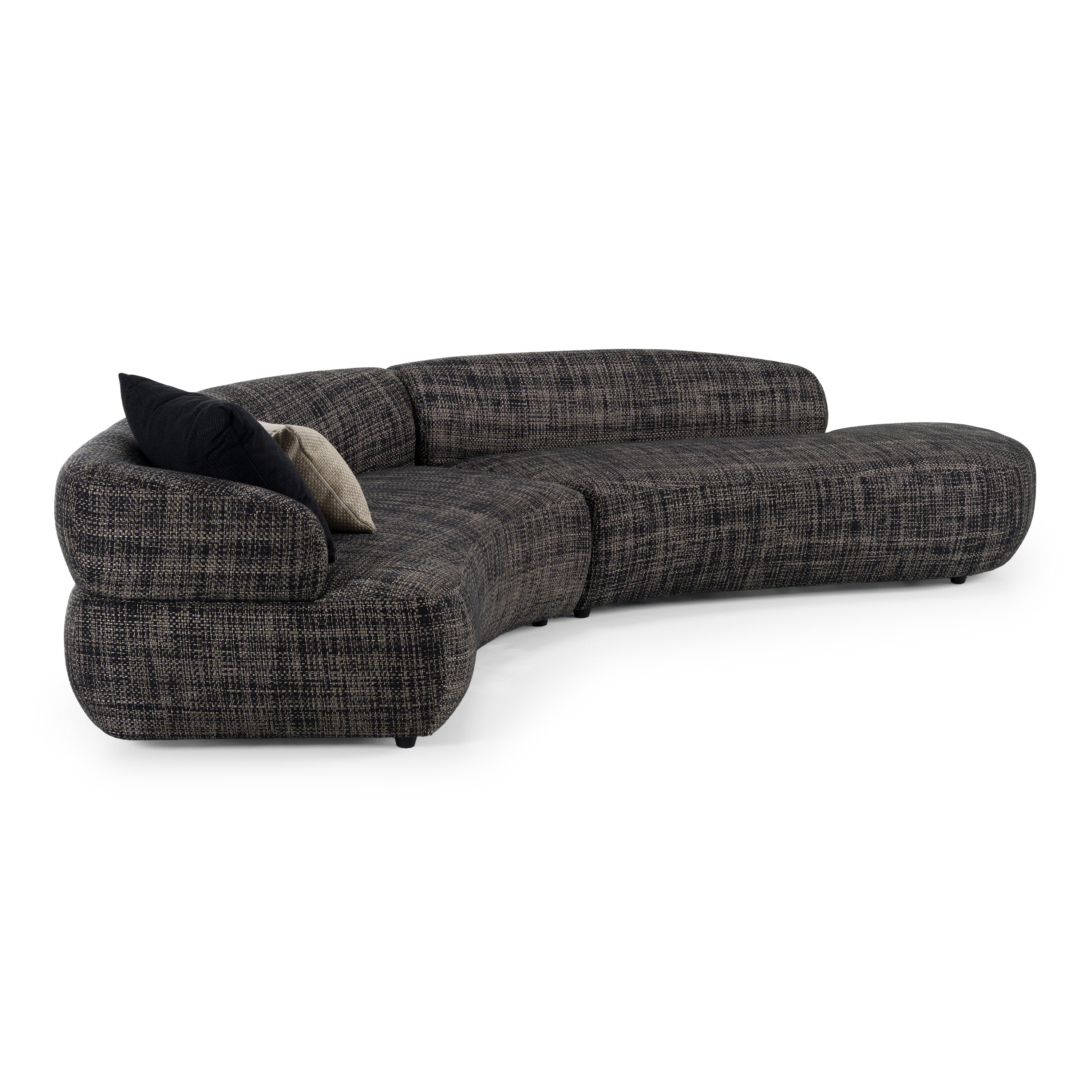 Lakota Modern Fabric Curved Sectional Sofa