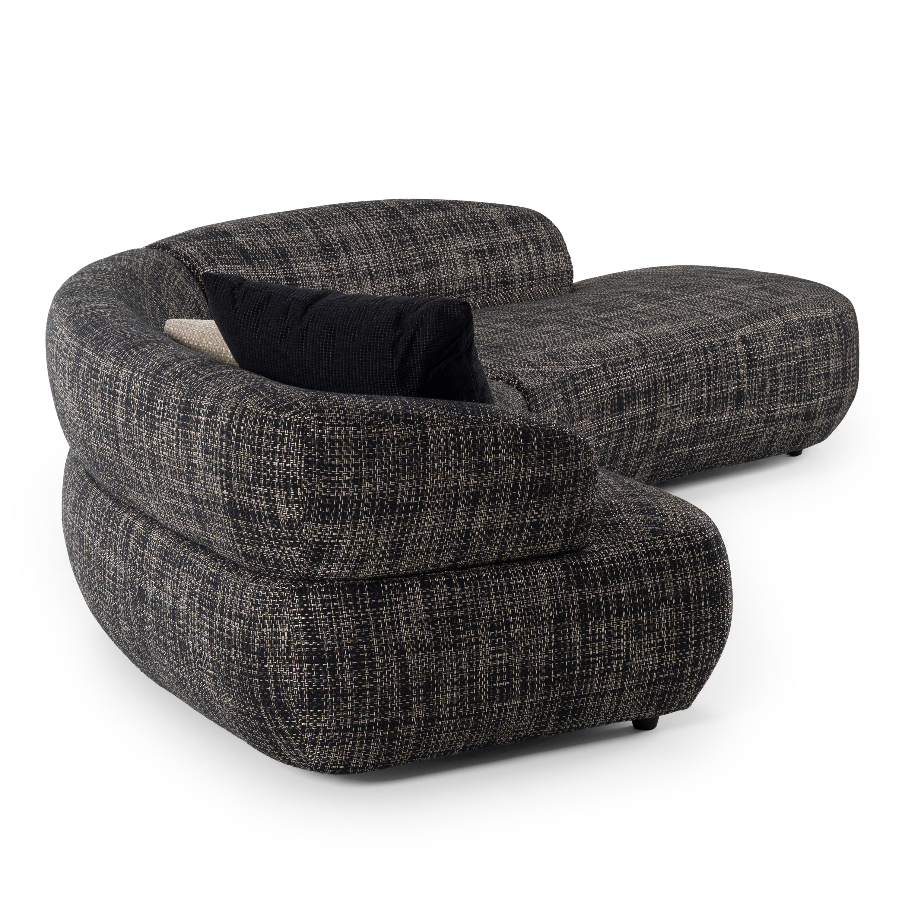 Lakota Modern Fabric Curved Sectional Sofa