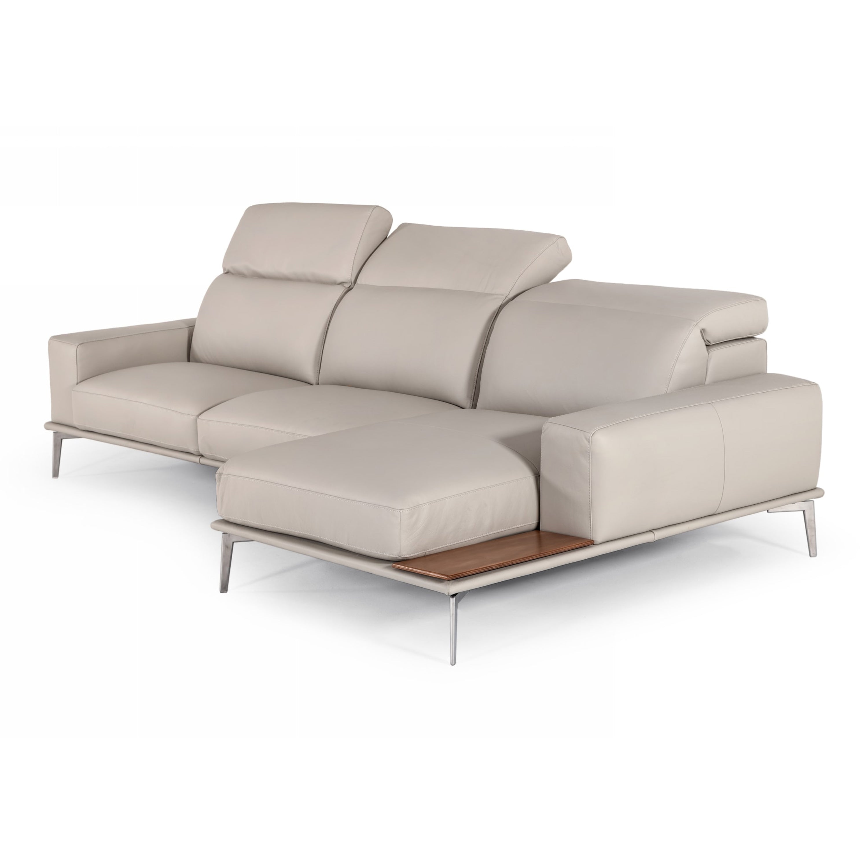 Villeneuve Italian Modern Leather Right Facing Sectional Sofa
