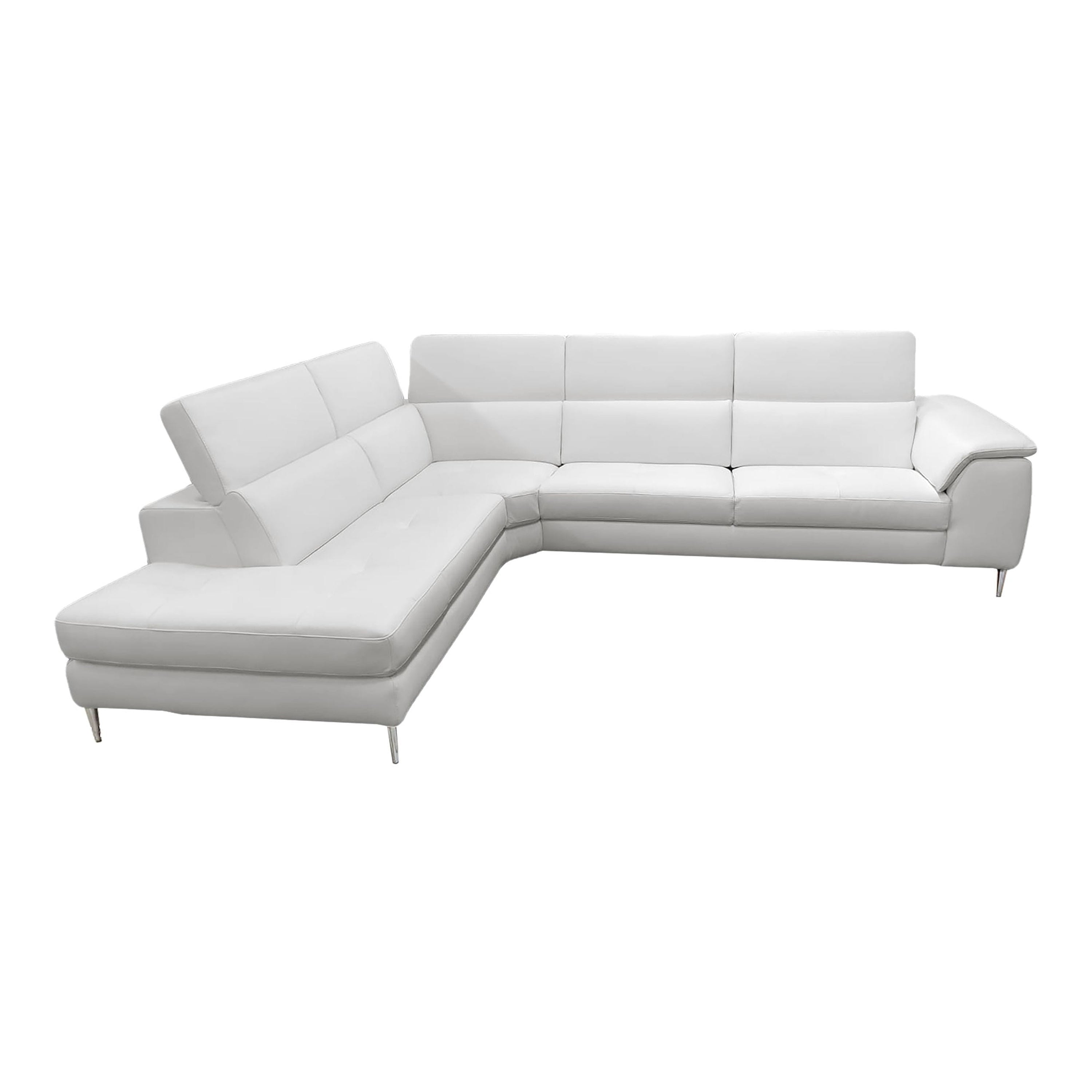 Viola Italian Contemporary Leather Left Facing Sectional Sofa