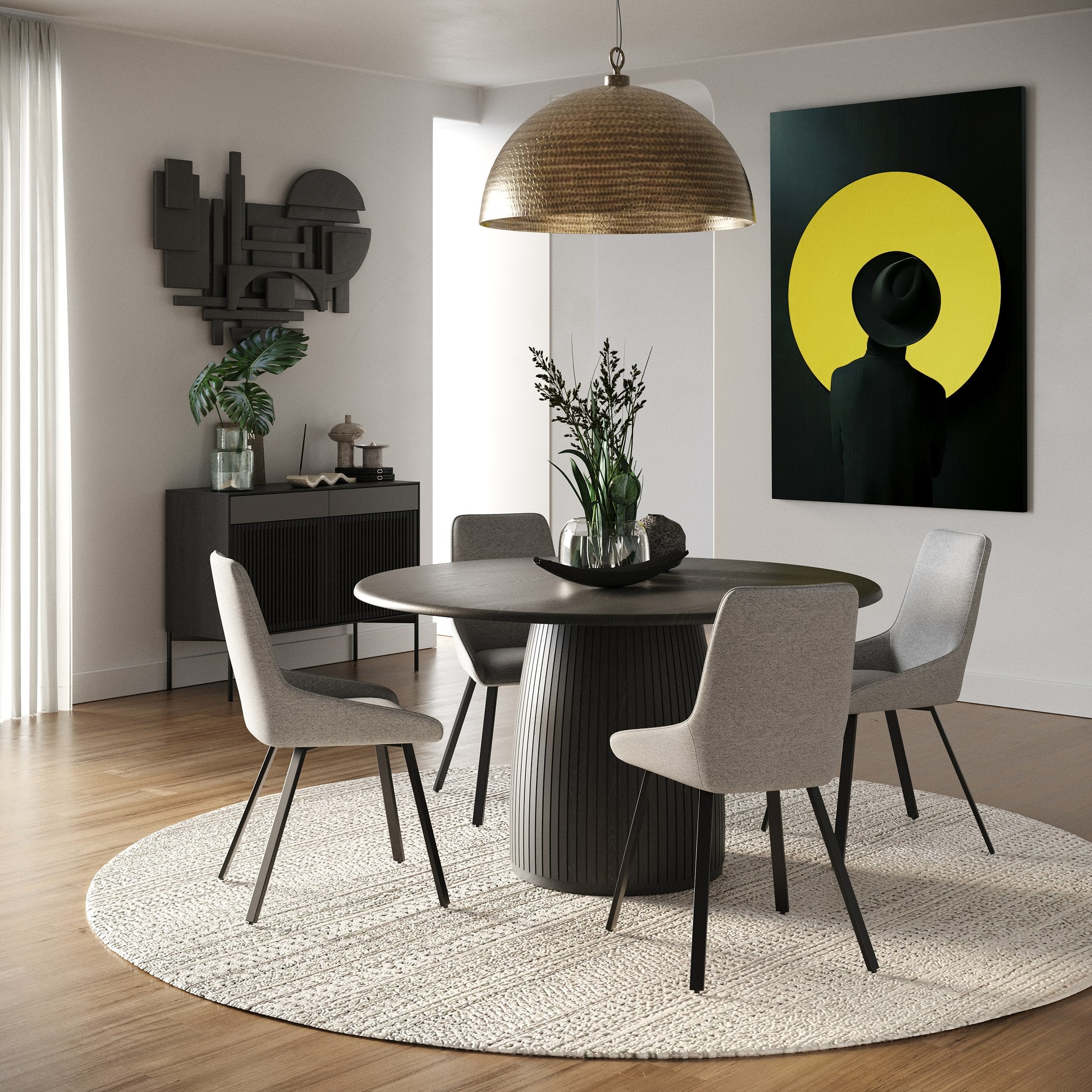 Lander Modern Mid Century Round Dining Table