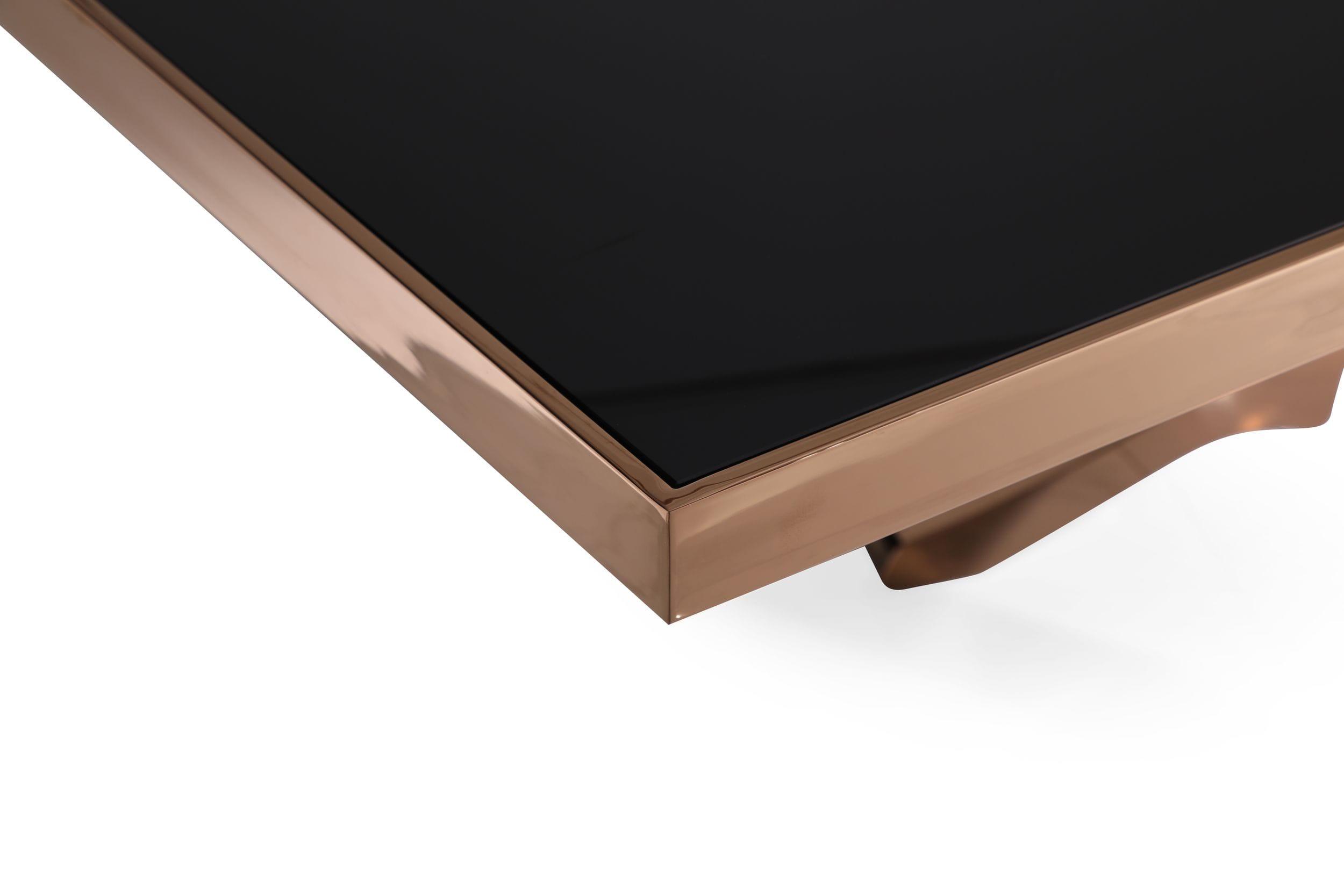 Legend - Modern Glass and Rosegold Dining Table
