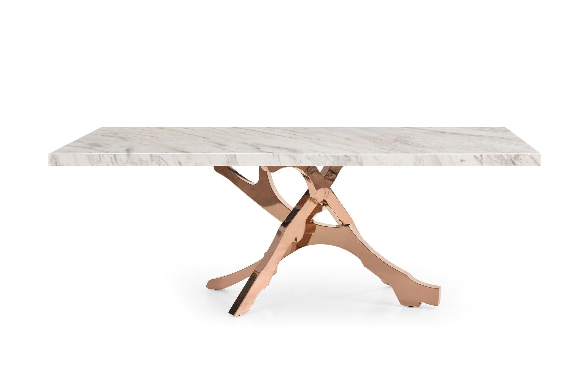 Legend - Modern Marble and Rosegold Dining Table