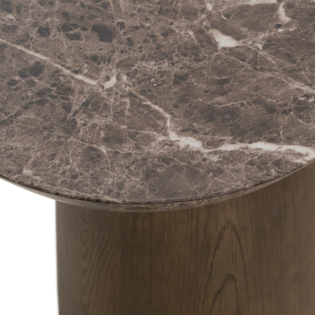 Lenin - Modern Faux Marble and Wood Texture Concrete End Table