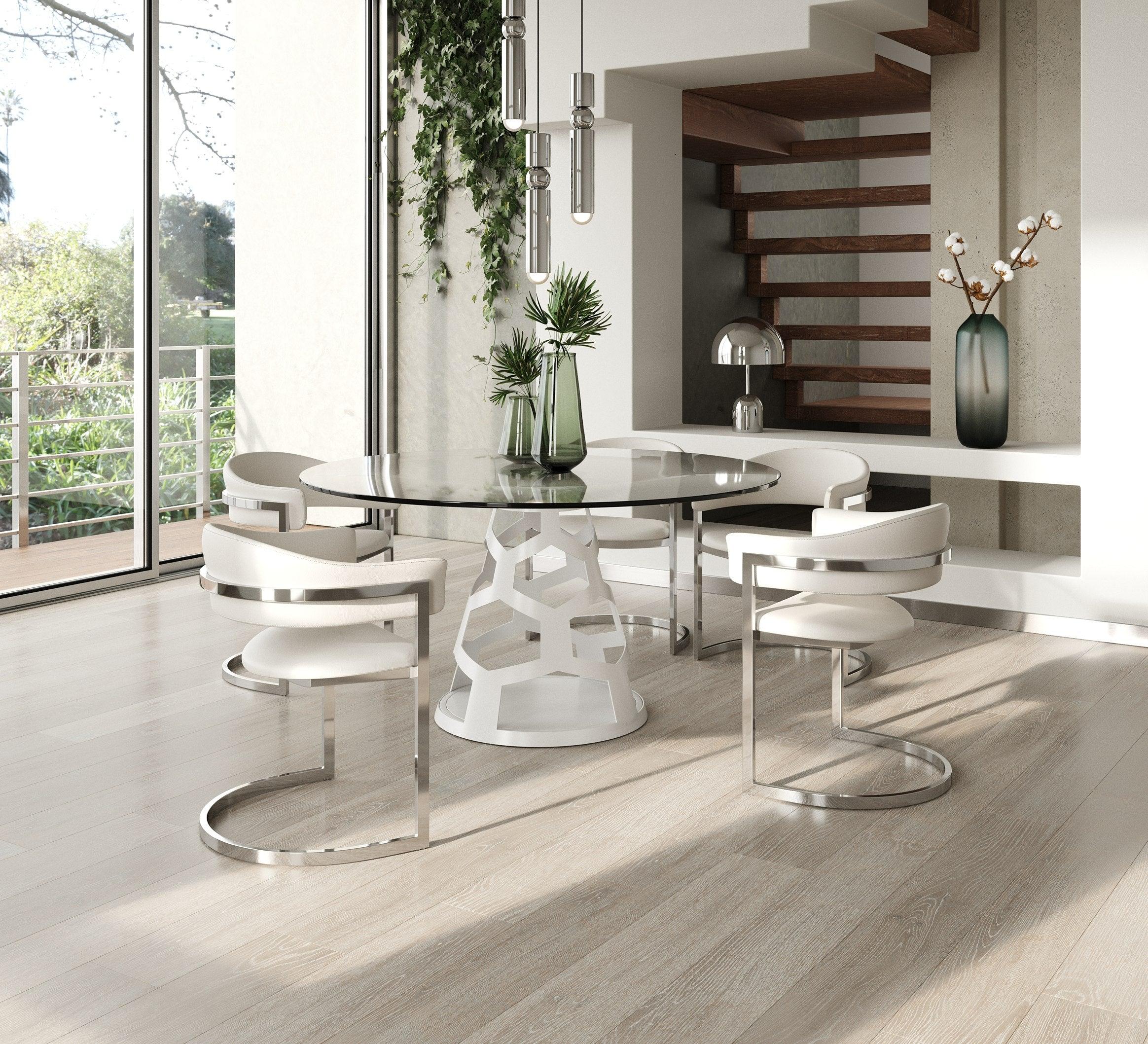 Lilly Modern 12mm Round Glass Dining Table