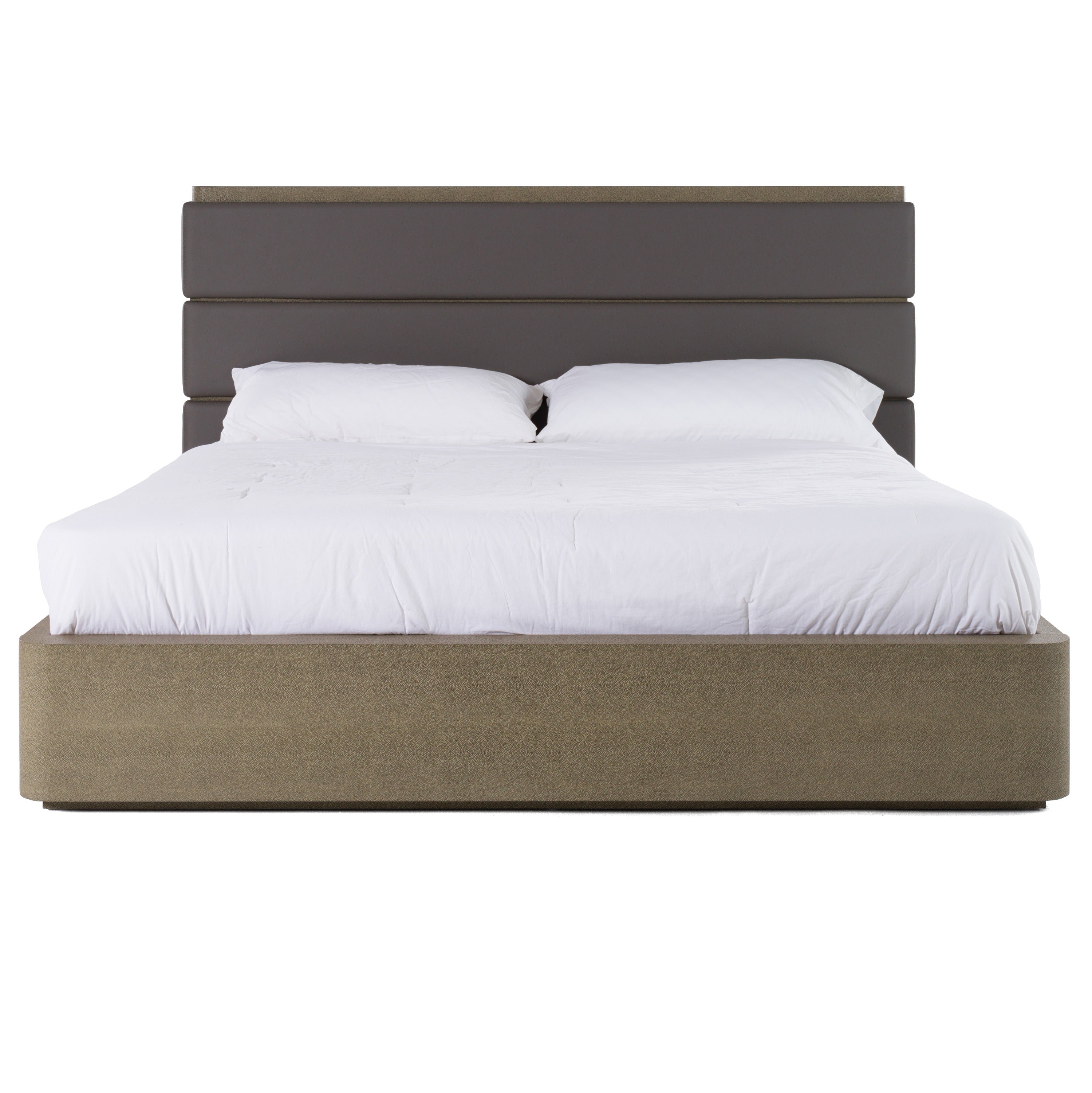 Lois Modern Leather & Shagreen Bed