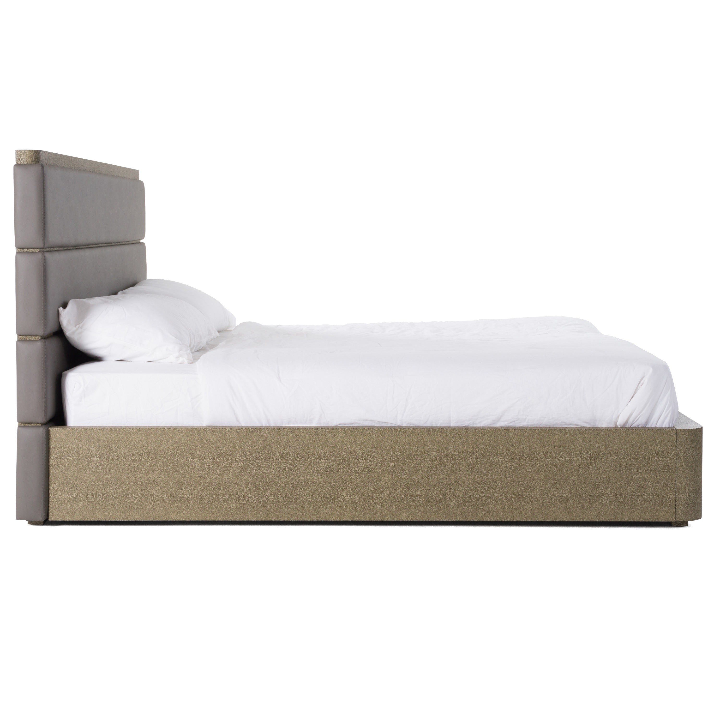 Lois Modern Leather & Shagreen Bed