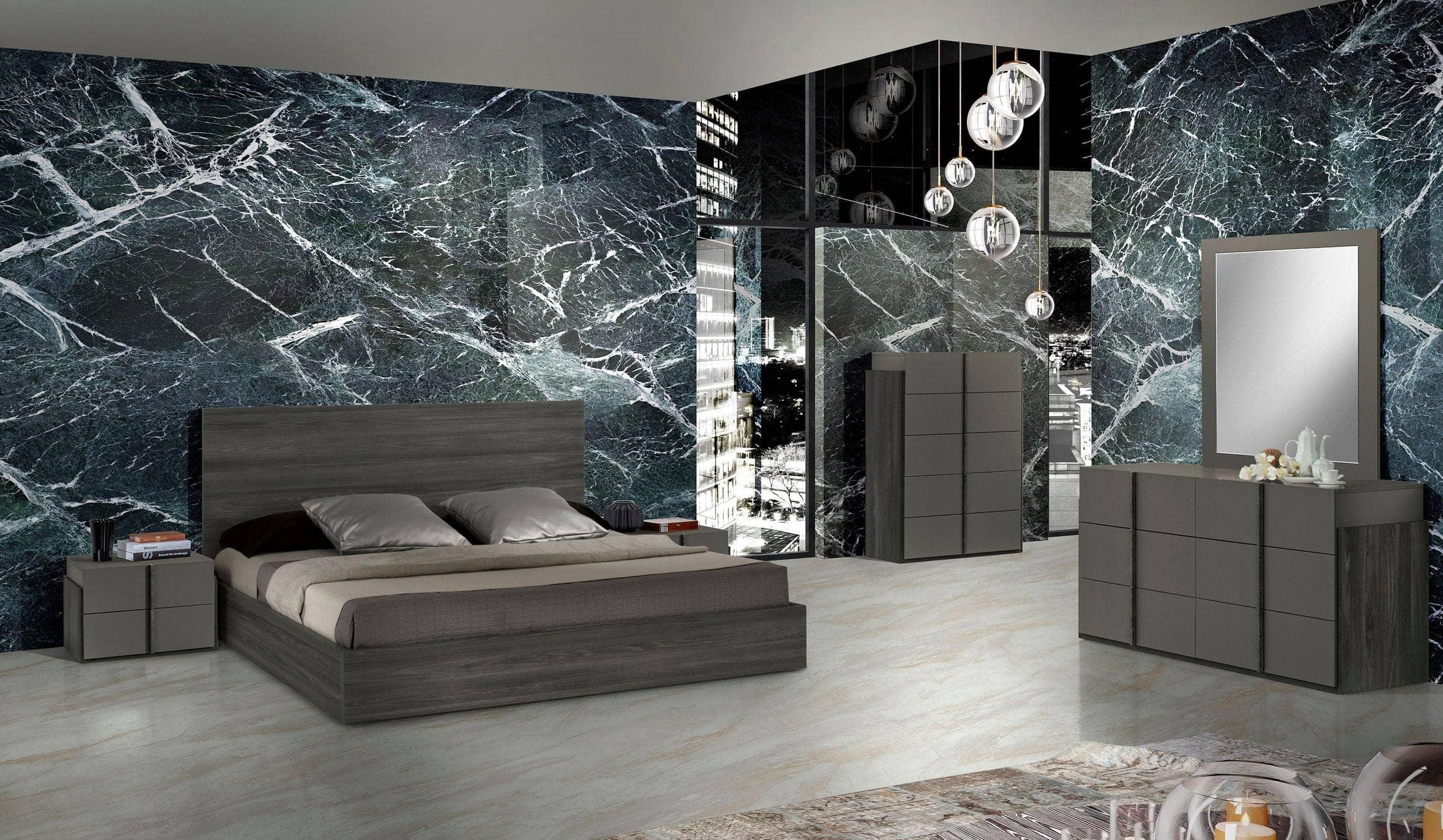 Lucia Italian Modern Matte / Elm Bed