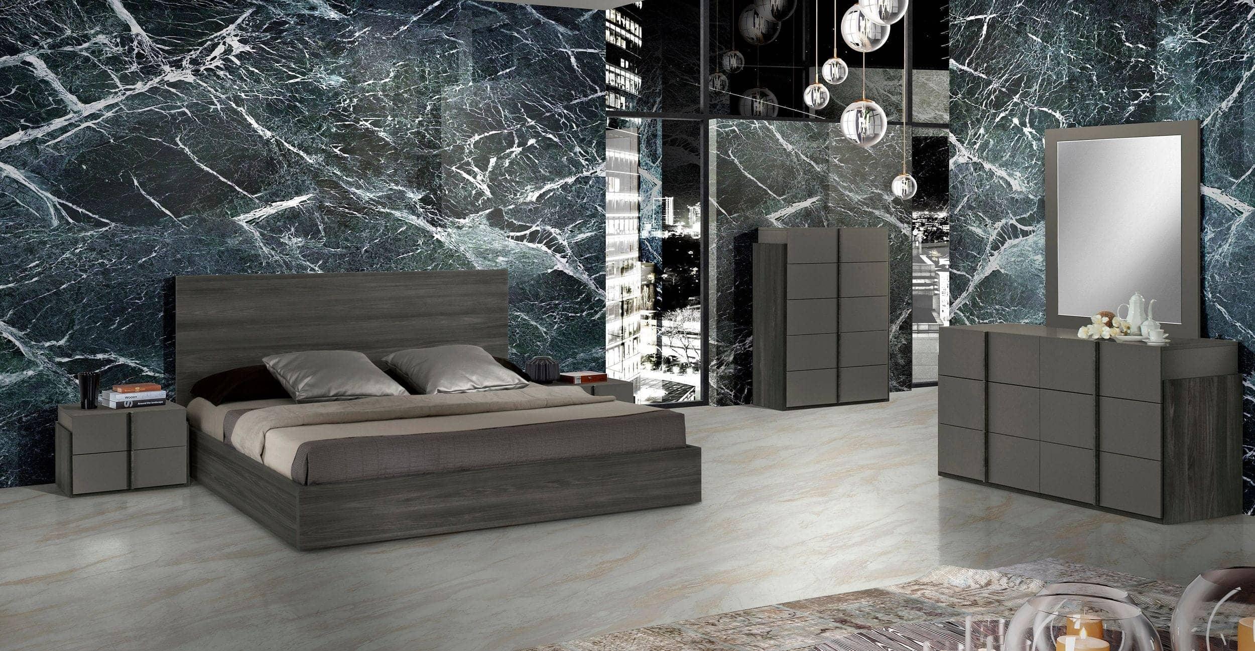 Lucia Italian Modern Matte / Elm Bedroom Set