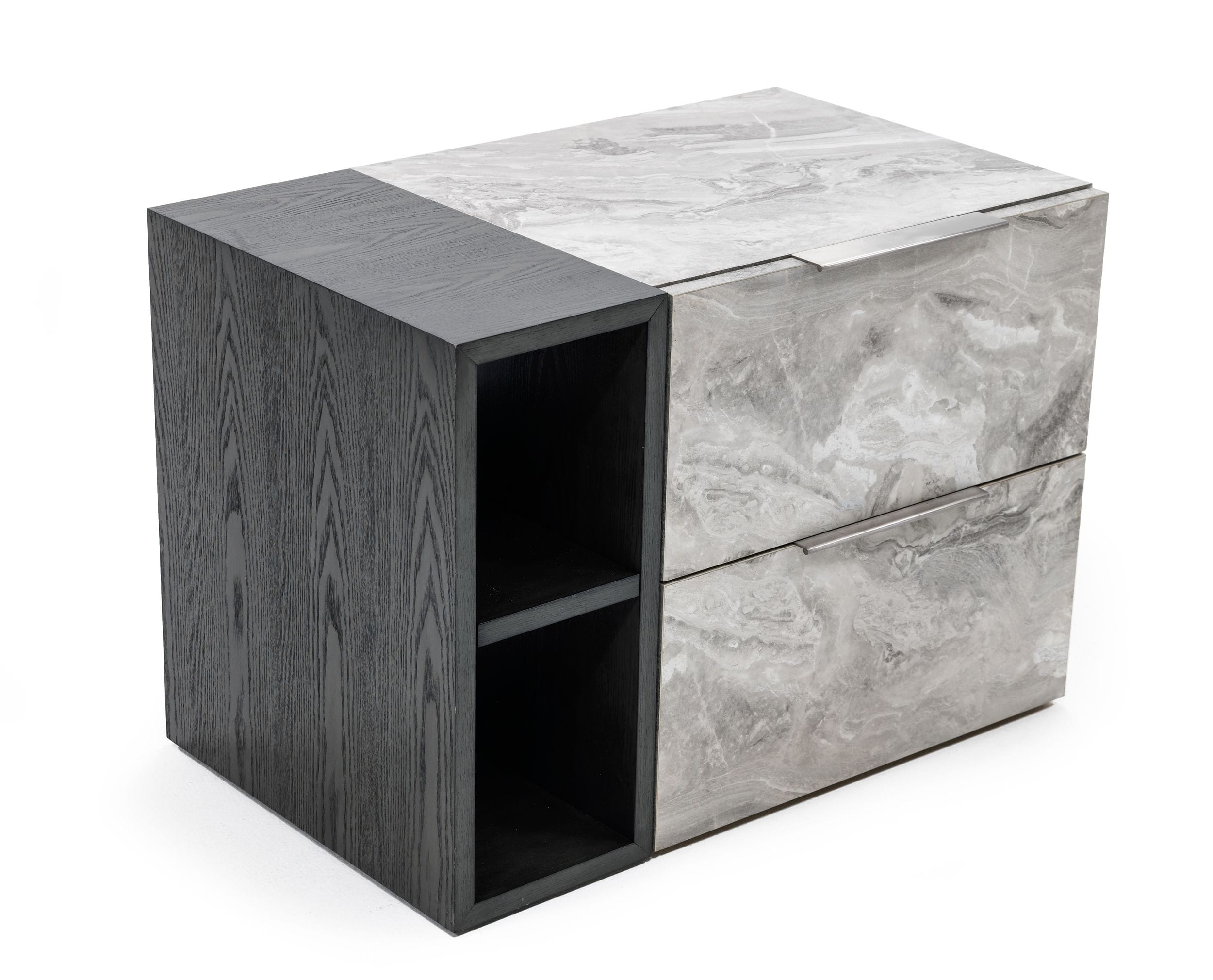 Maranello Modern Wash & Faux Marble Nightstand