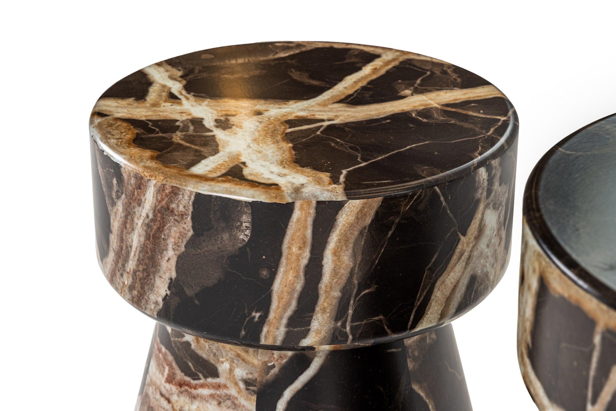 Marlow Modern Faux Marble End Table Set