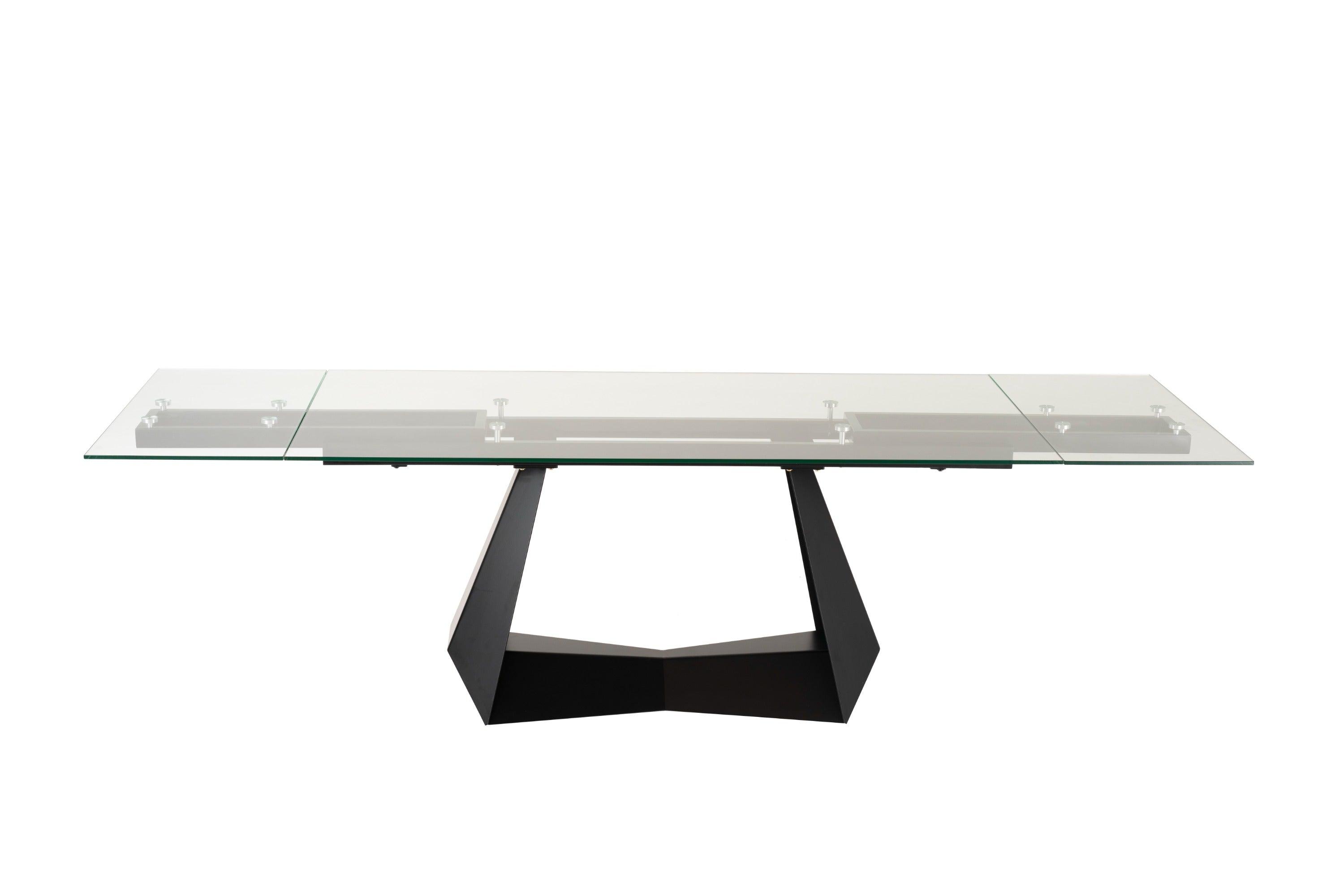 Maroney Modern and Glass Extendable 70.5"/106" Dining Table