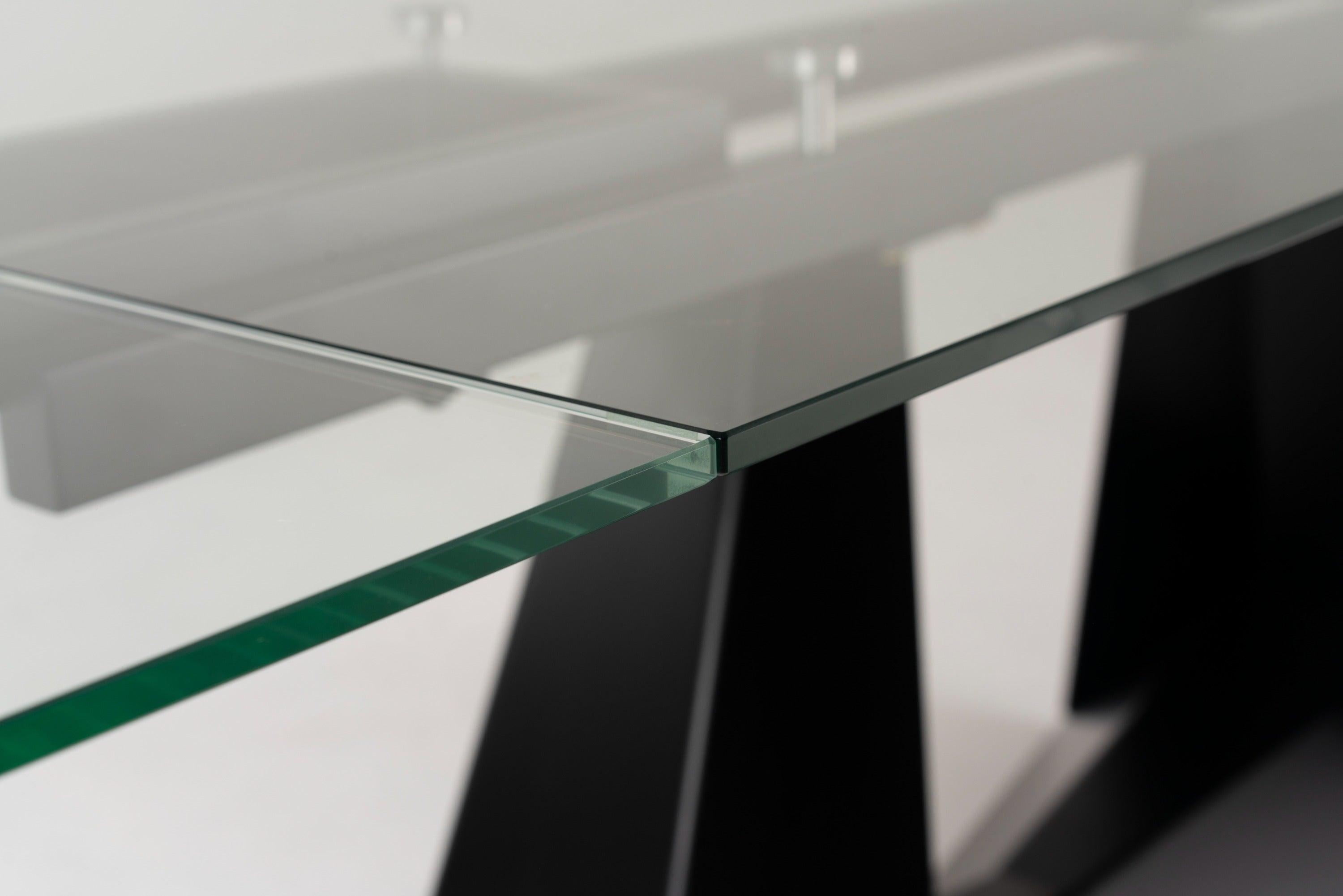 Maroney Modern and Glass Extendable 70.5"/106" Dining Table