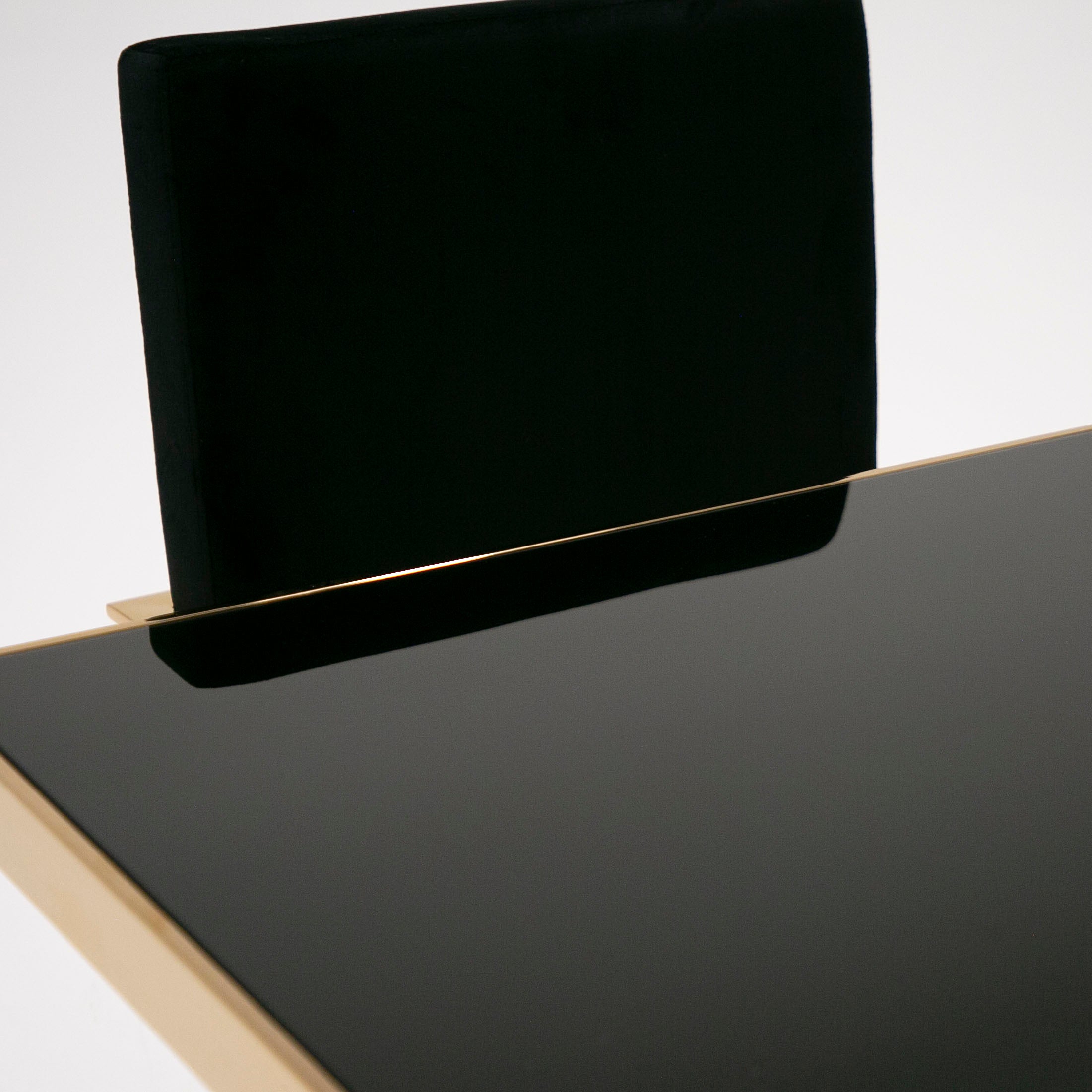 Marston Modern Glass and Rosegold Dining Table