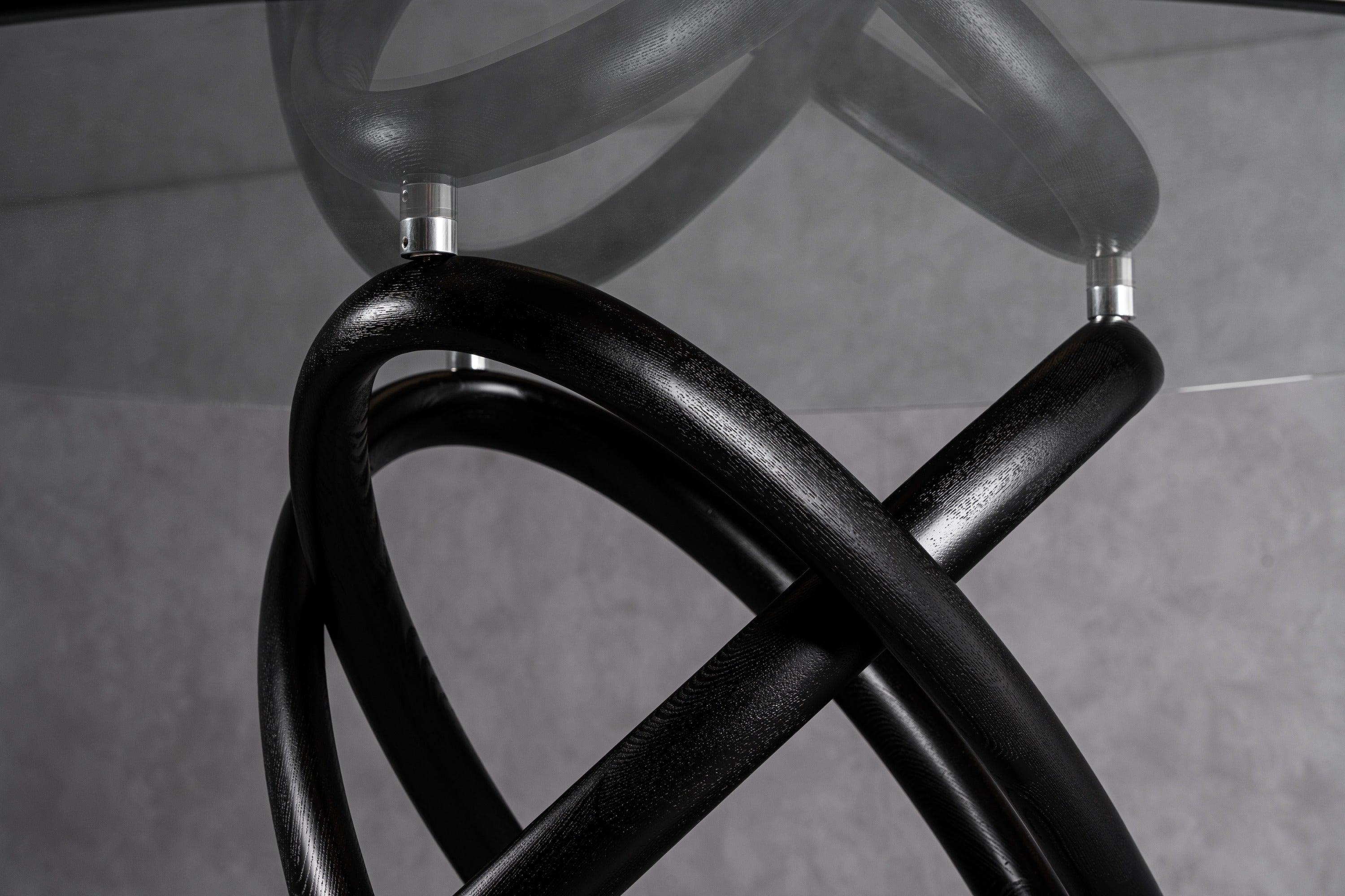 Mason Modern Round Glass & Ash Dining Table