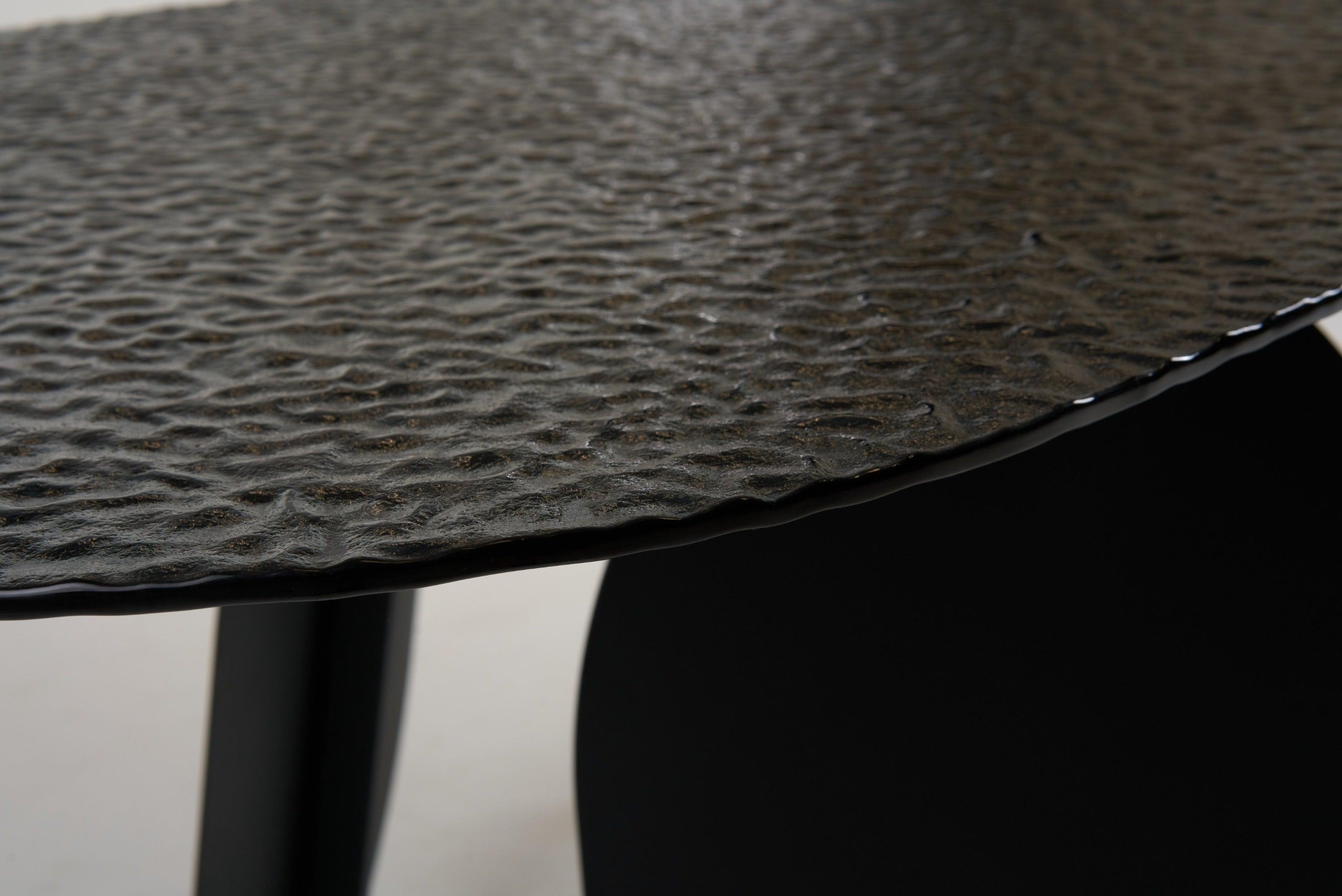 Maxine Modern Hammered Glass Rectangular Dining Table