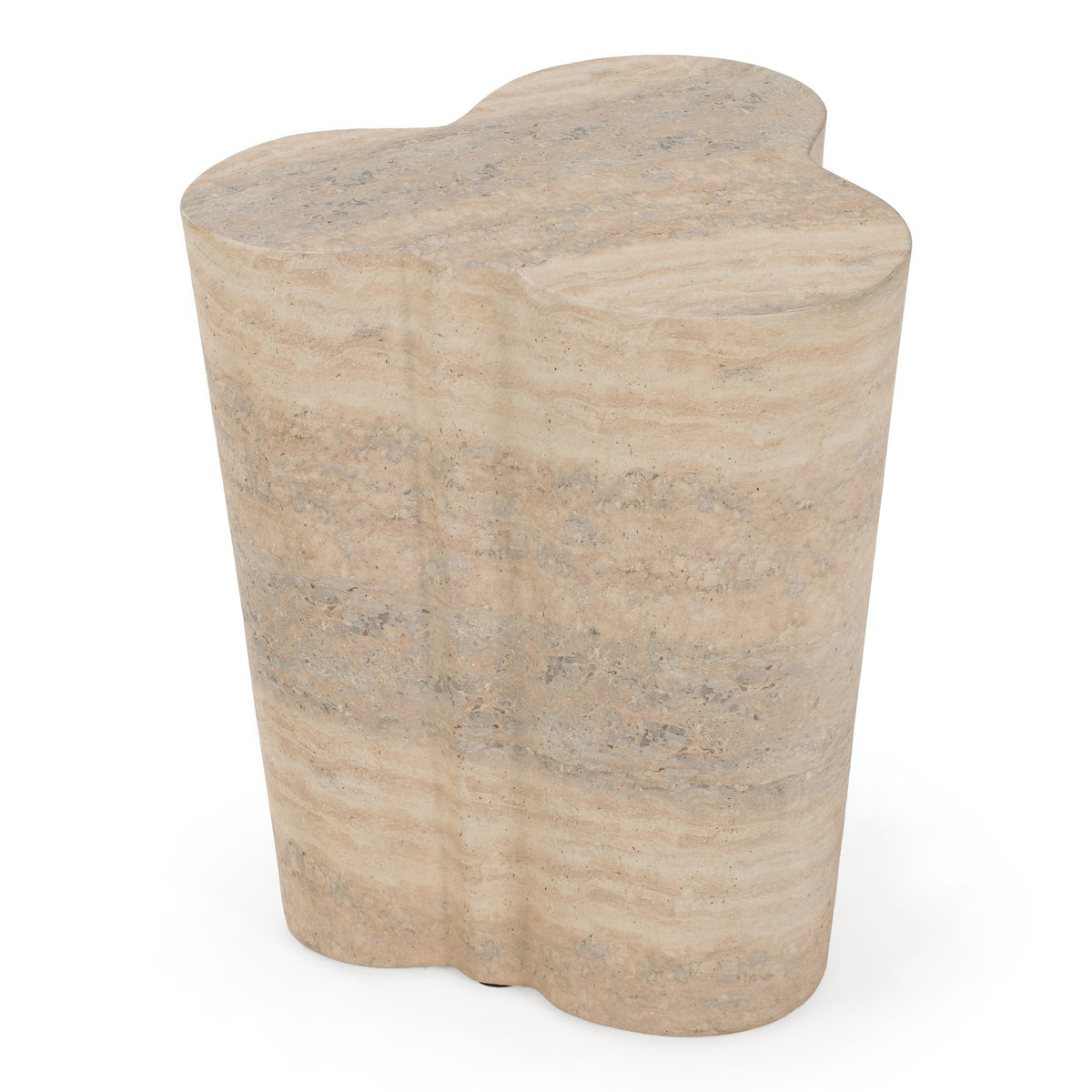 Meru - Modern Faux Travertine Concrete End Table