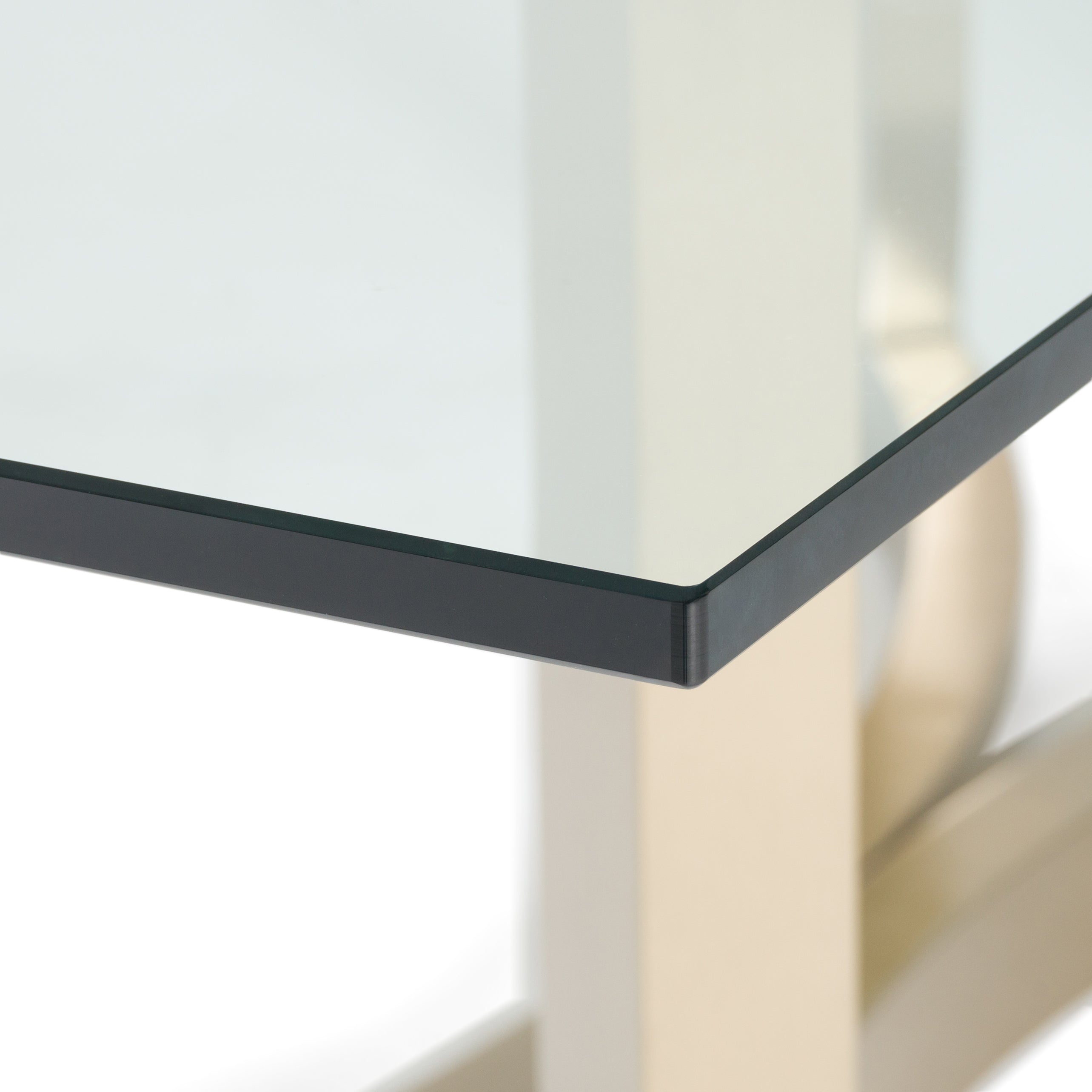 Mingus Modern Glass and Brushed Rectangualr Dining Table