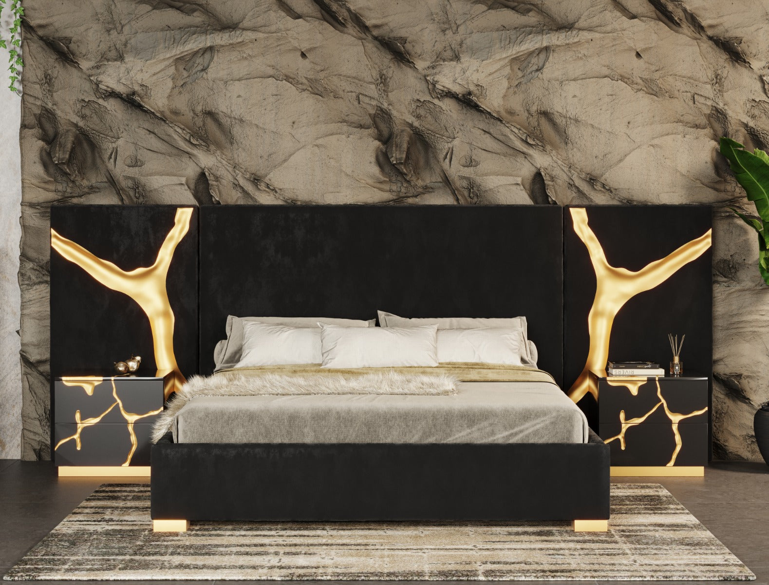 Aspen Glam Velvet Bed