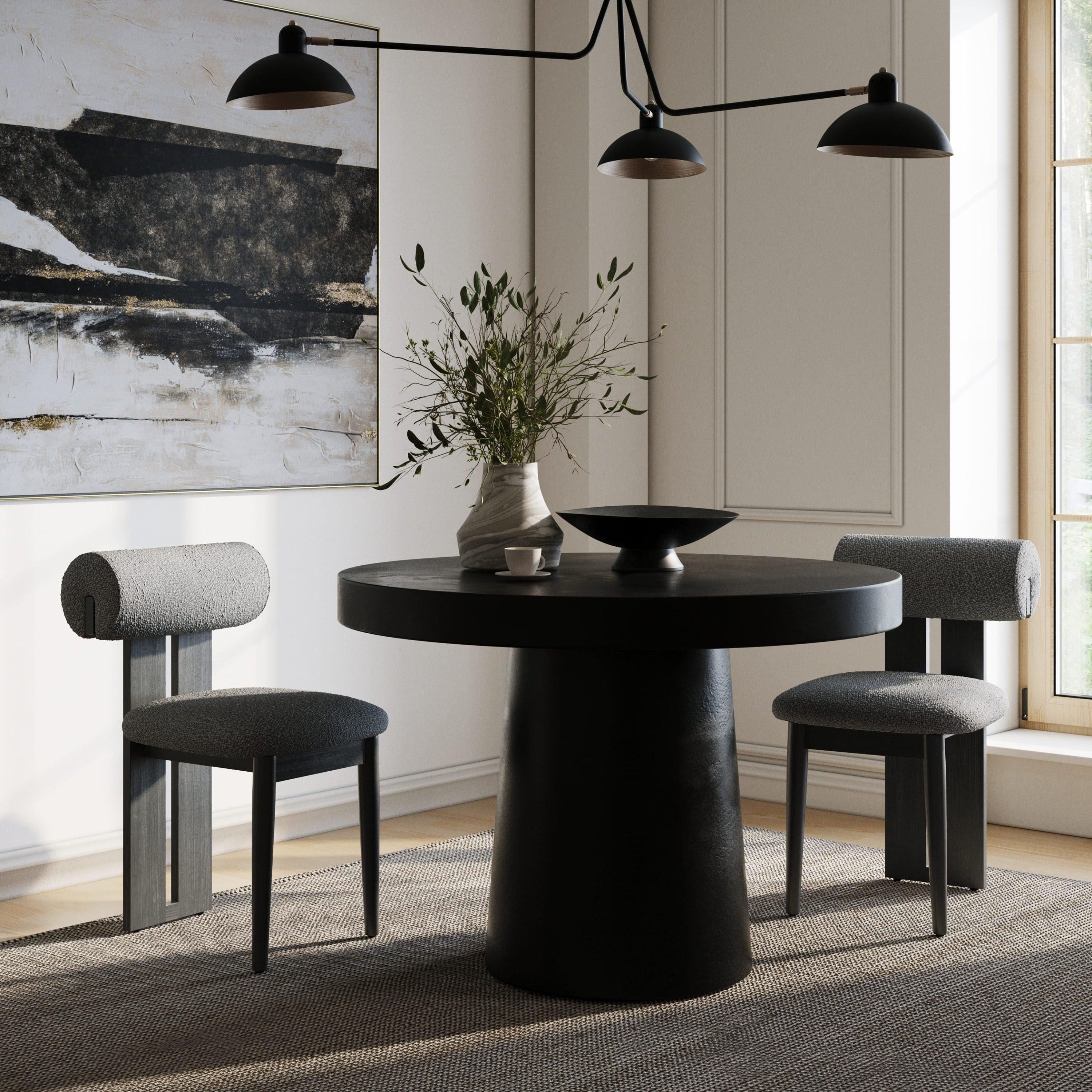 Desoto Modern Concrete Round Dining Table