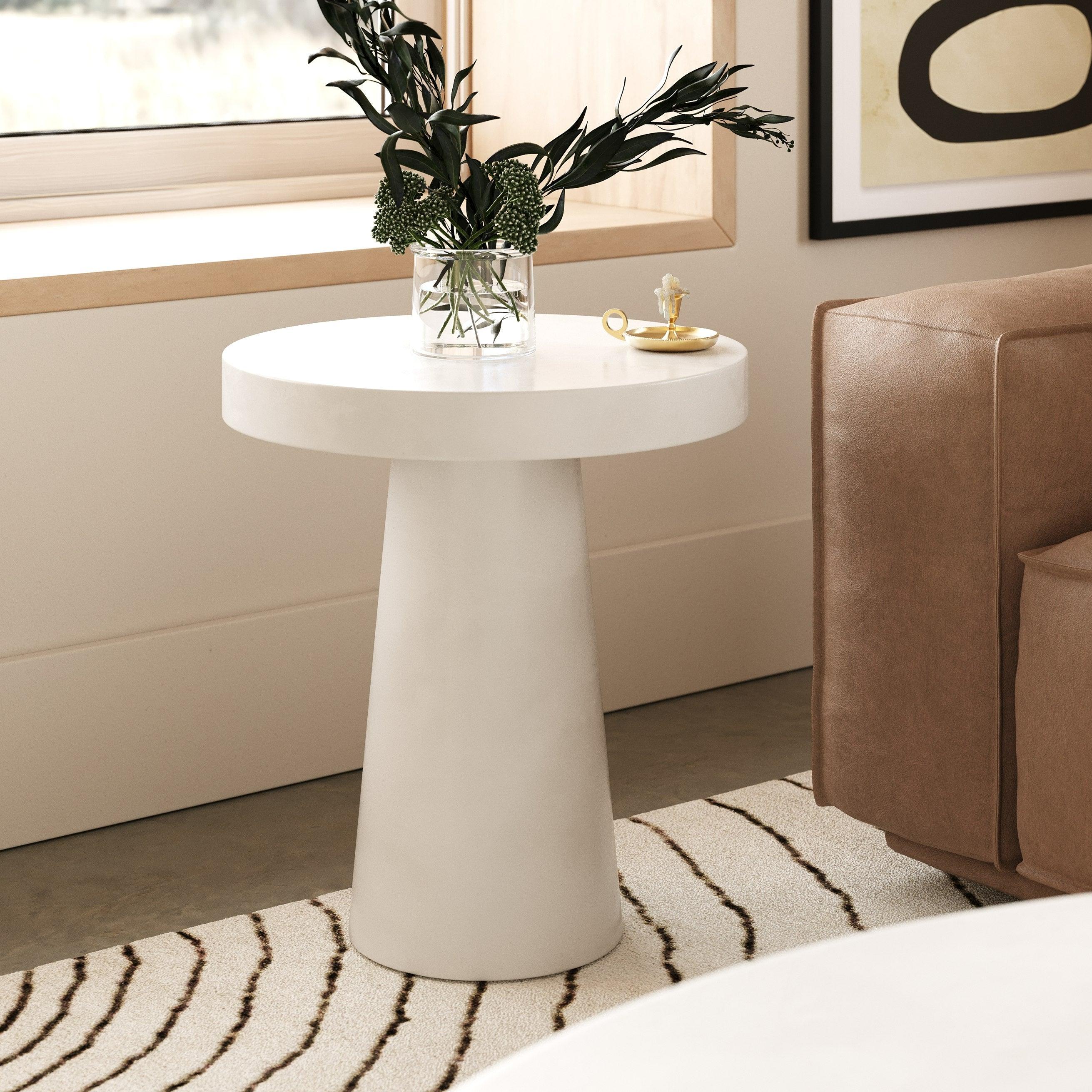 Desoto Modern Concrete Round End Table