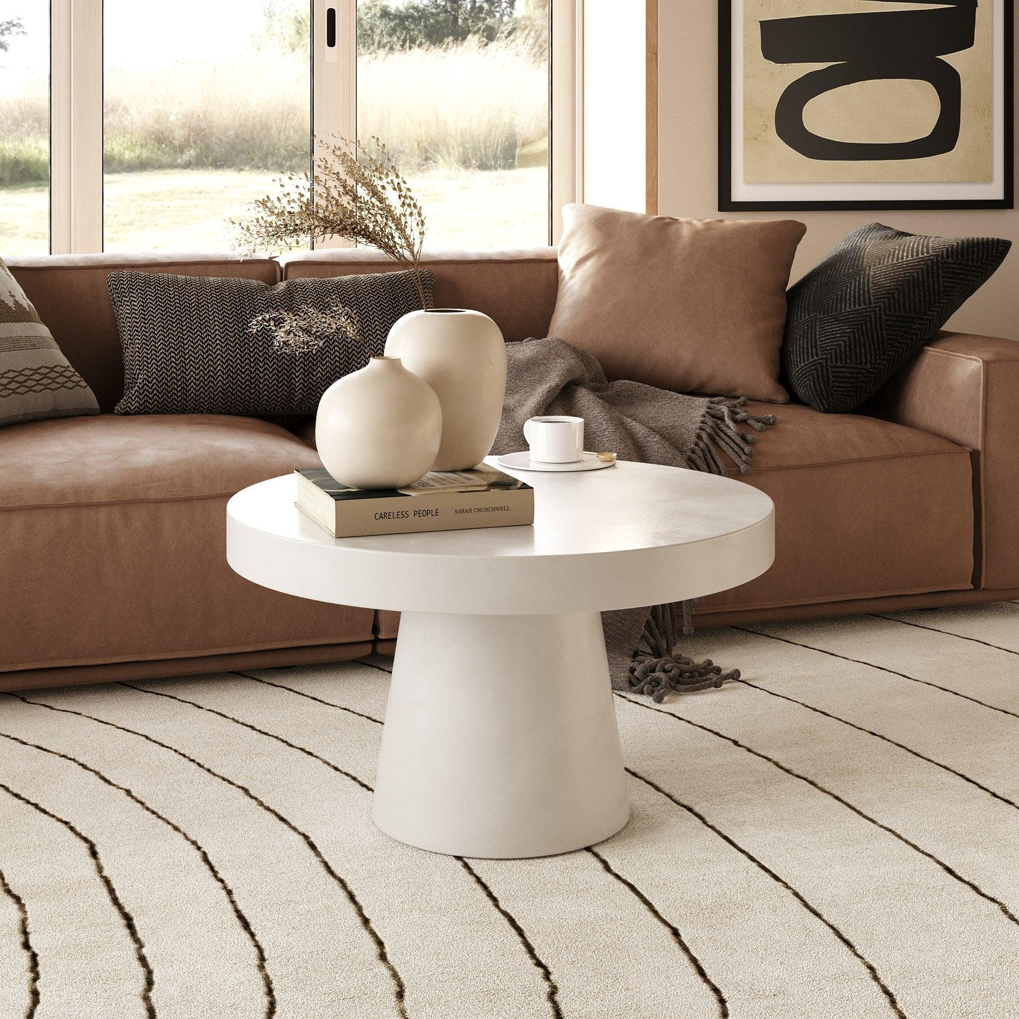 Desoto Modern Concrete Round Coffee Table