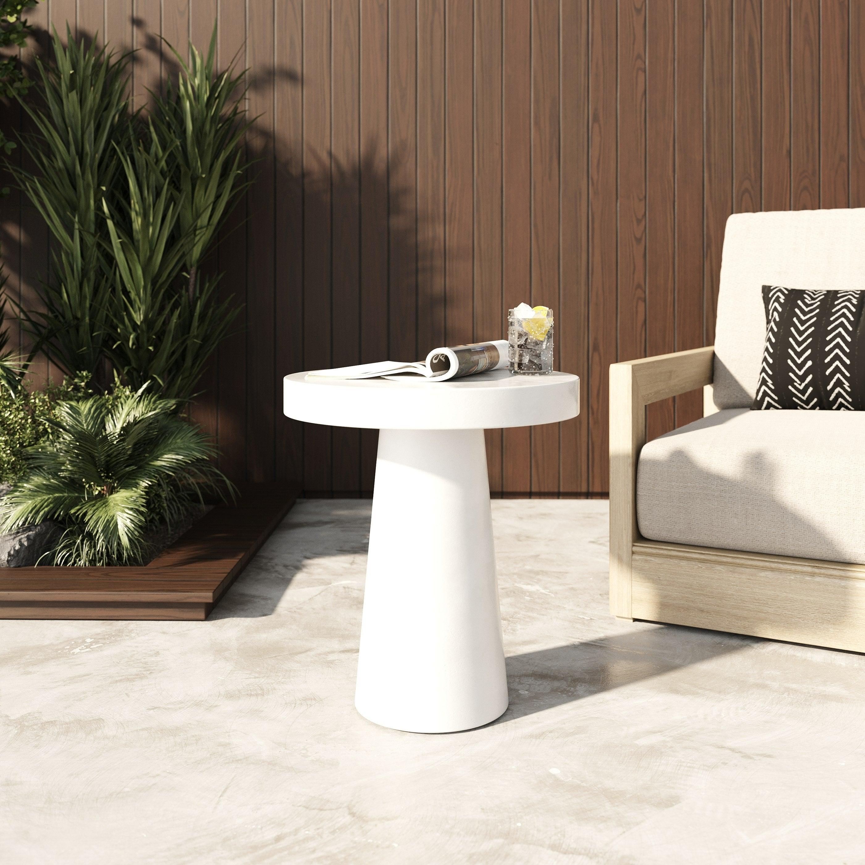 Desoto Modern Concrete Round End Table