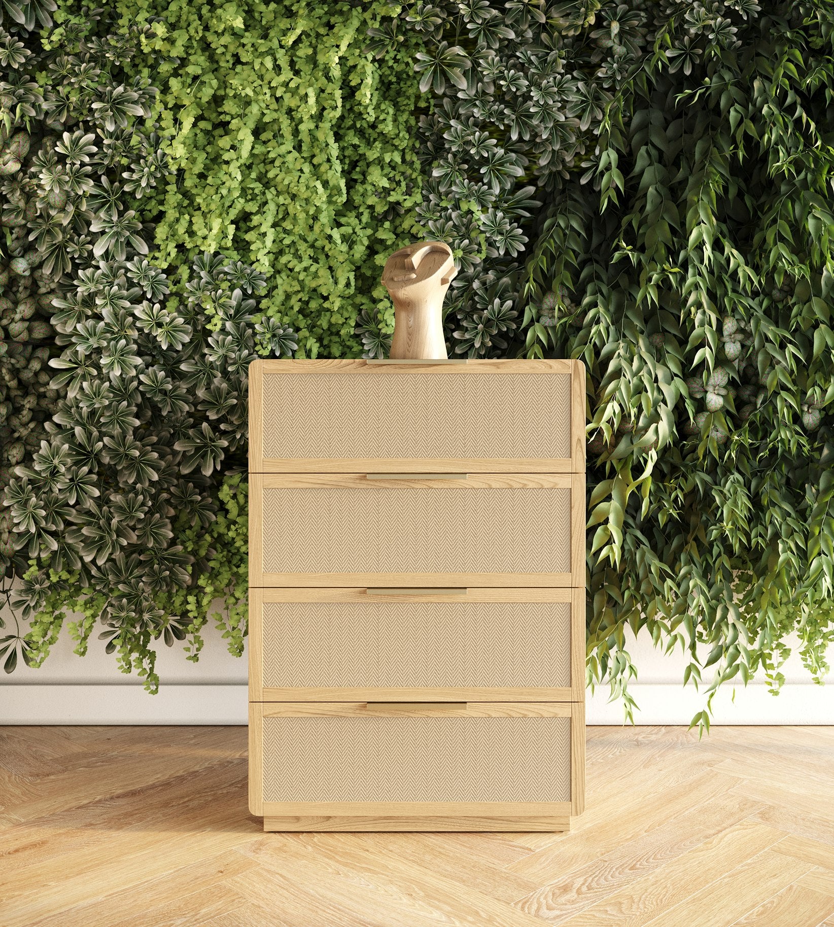 Gavin Modern Ash and Rattan Chest