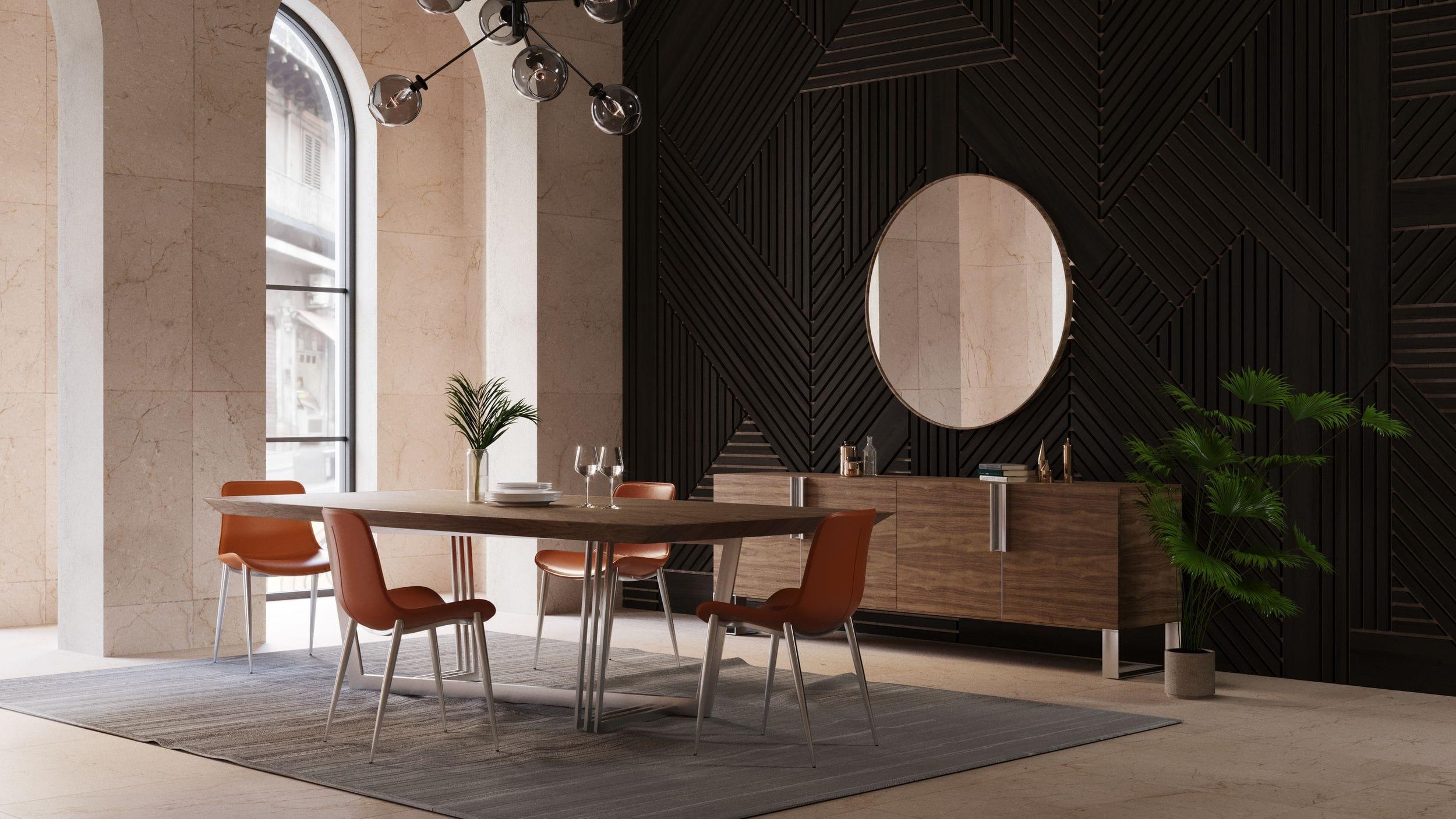 Gilroy Modern Stainless Steel Dining Table