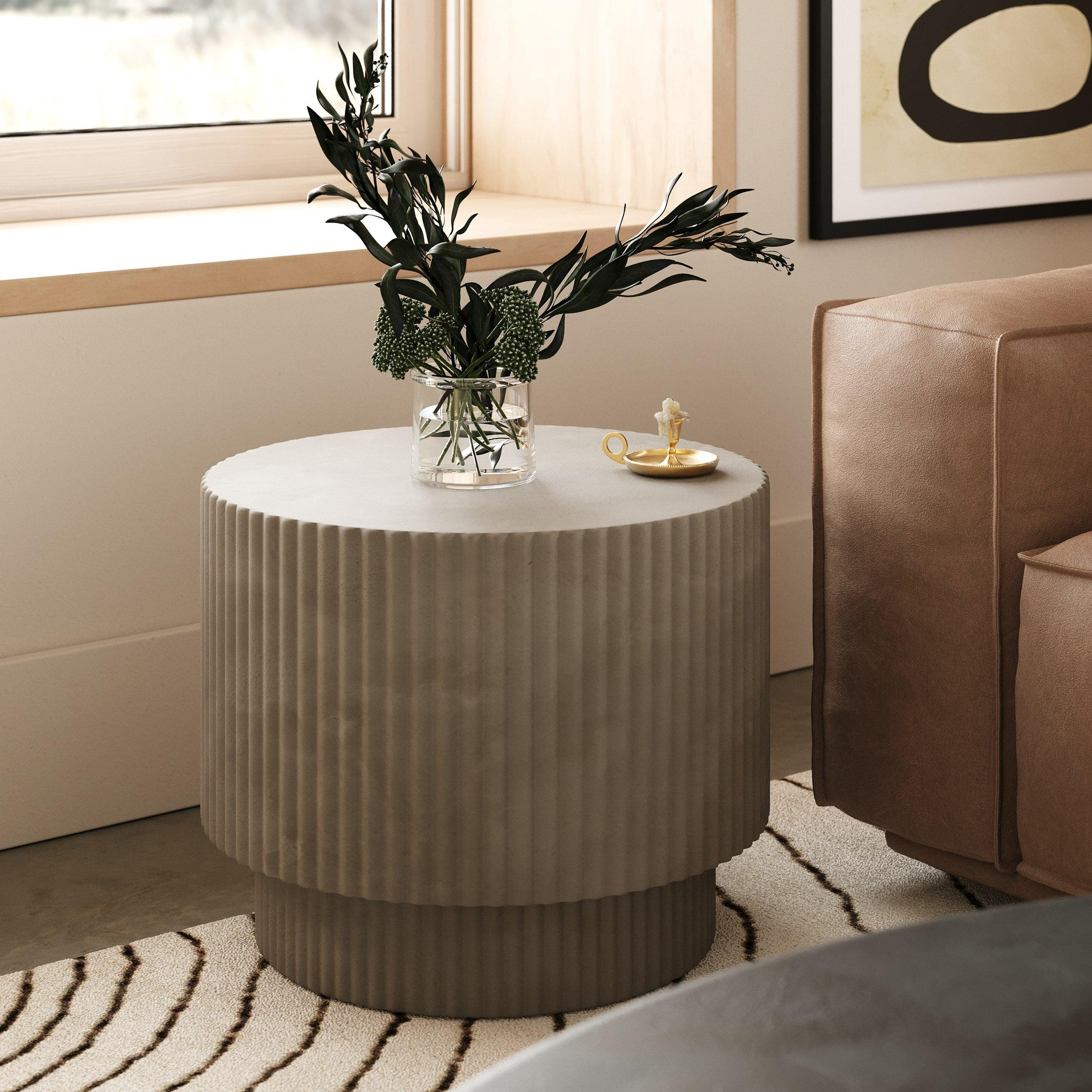 Gruver Modern Concrete End Table