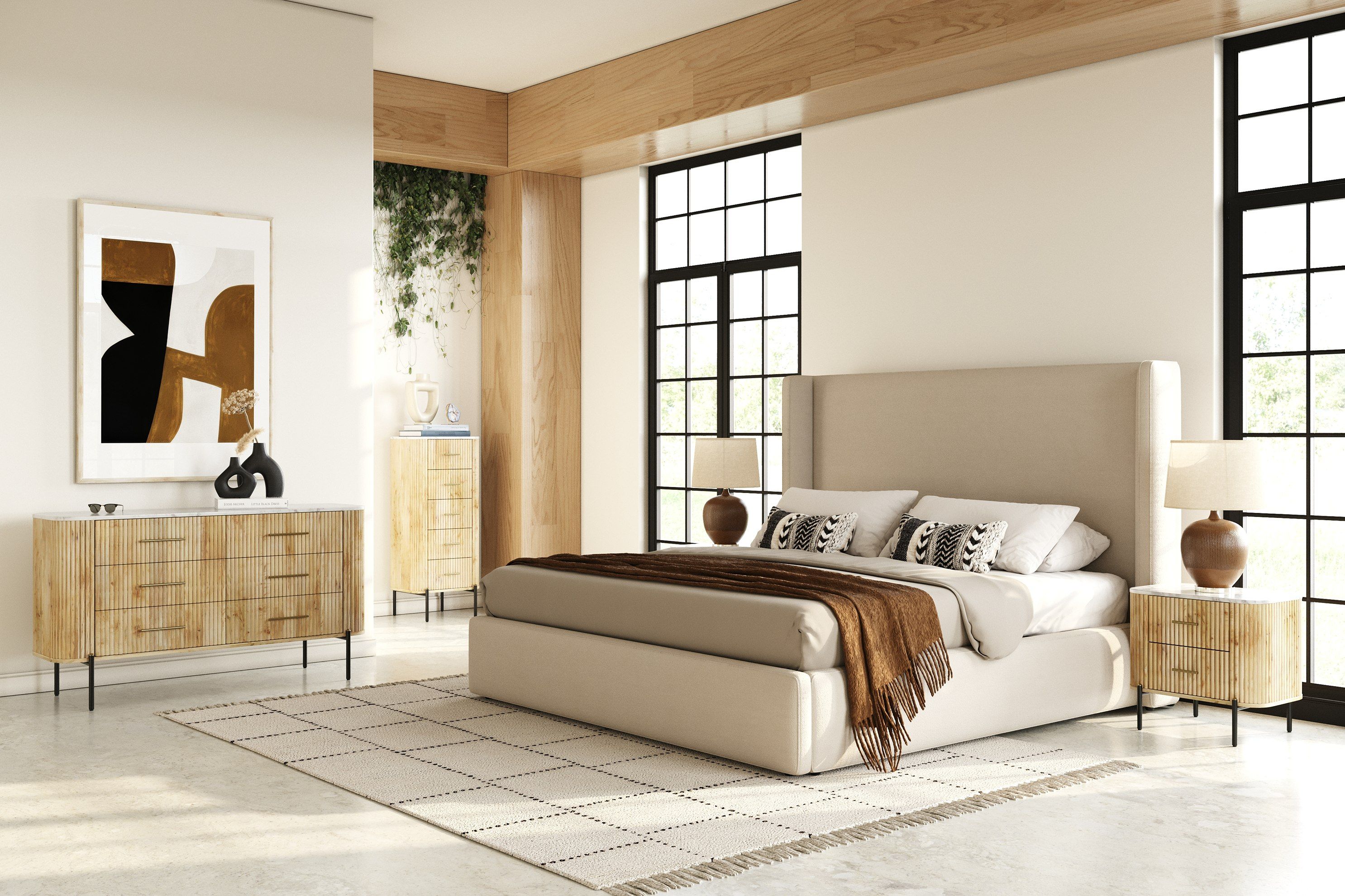 Byrne Modern Fabric Bed