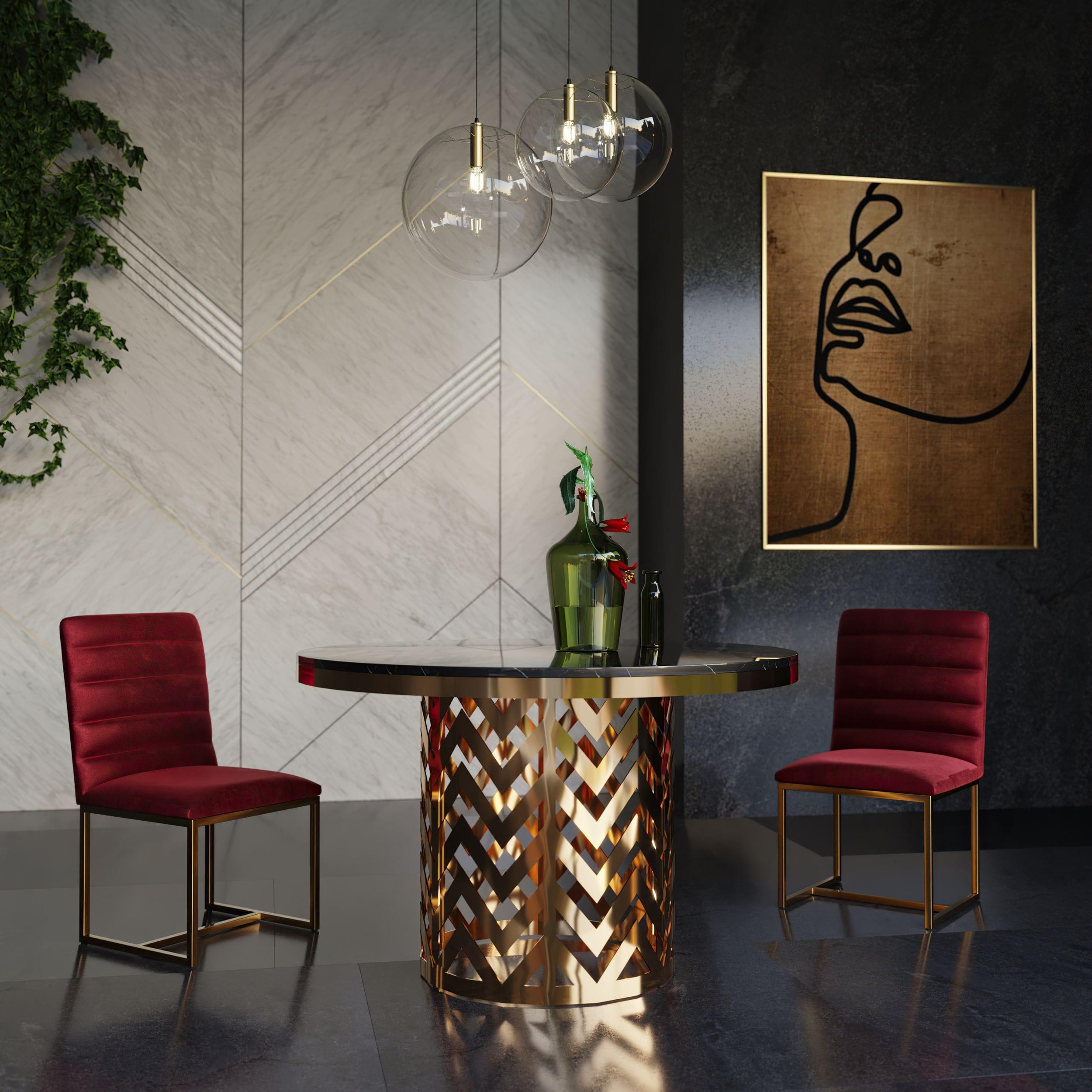 Kowal Glam Marble Dining Table